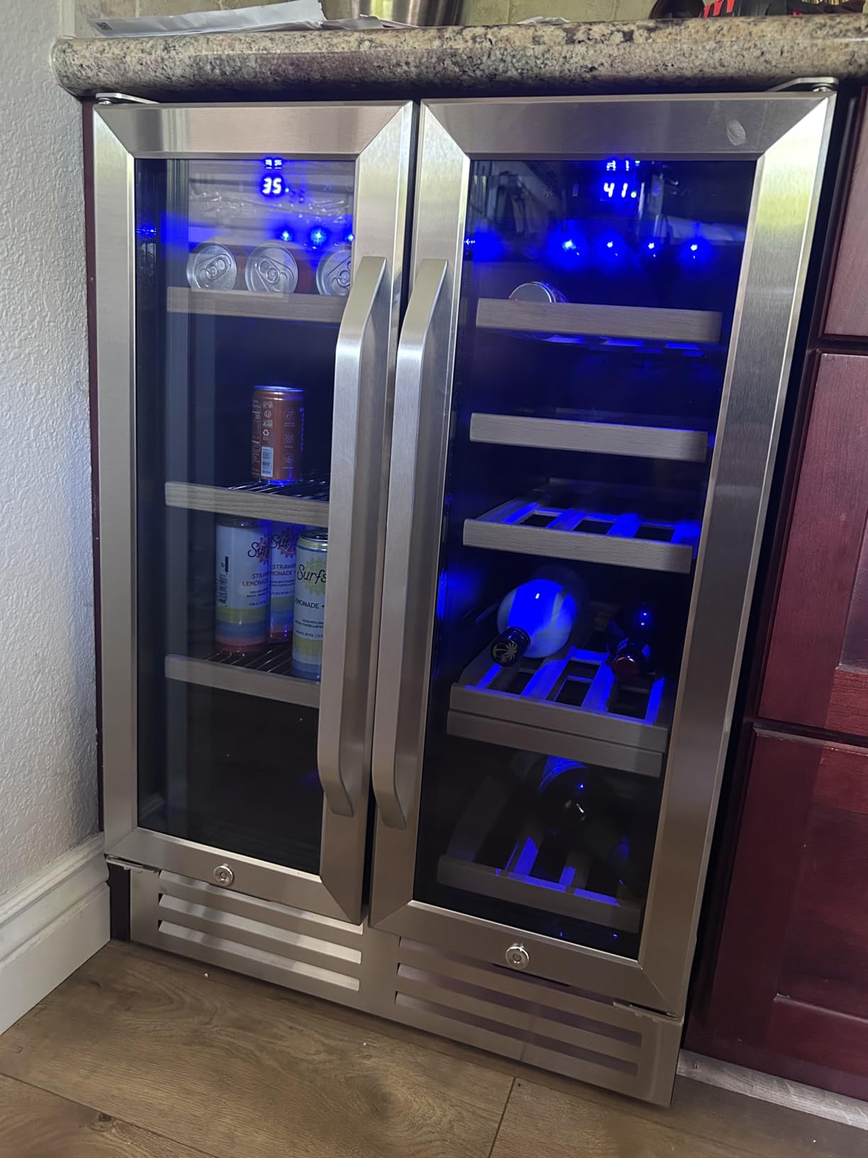 24 Inch Beverage Refrigerator Cooler, 210 Cans Wide Beverage and Beer Fridge with Glass Door and Powerful Cooling Compressor, Built-in/Freestanding Drink Fridge for Kitchen, Bar or Office customer photo 1