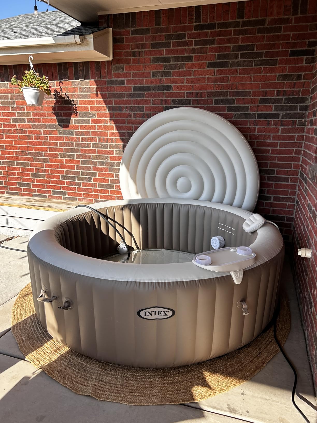 INTEX PureSpa Plus 6 Person Round Inflatable Hot Tub, Bubble Massage Spa Set with Energy Efficient Cover, 2 Headrests, & LED Light, 85 in x 28 in customer photo 2