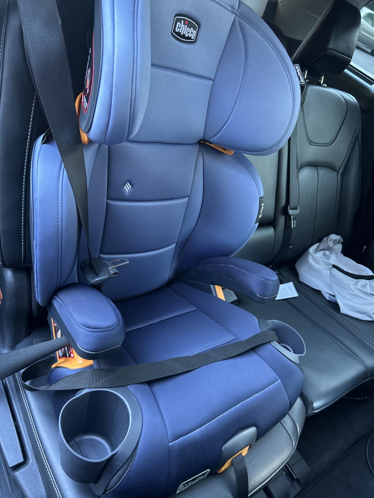 Chicco KidFit ClearTex Plus 2-in-1 Belt-Positioning Booster Car Seat | Obsidian/Black, belt-positioning booster seat, ages 4+, 40-100 lbs, DuoGuard protection, ErgoBoost foam, flame retardant-free customer photo 2