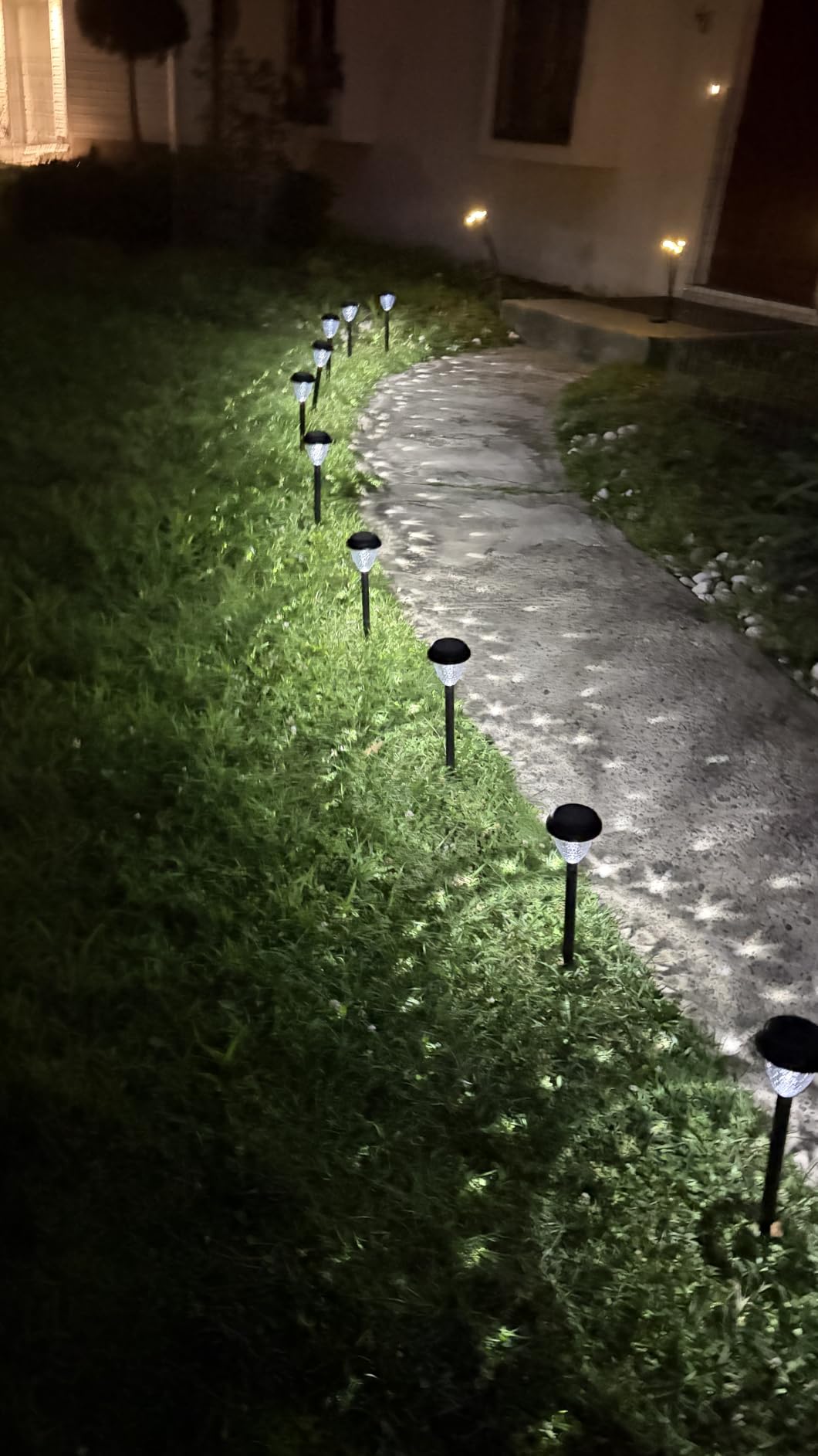 URAGO Super Bright Solar Lights Outdoor Waterproof-10 Pack, Dusk to Dawn Up to 12 Hrs Solar Powered Outdoor Pathway Garden Lights Auto On/Off, LED Landscape Lighting Decorative for Walkway Patio Yard customer photo 1
