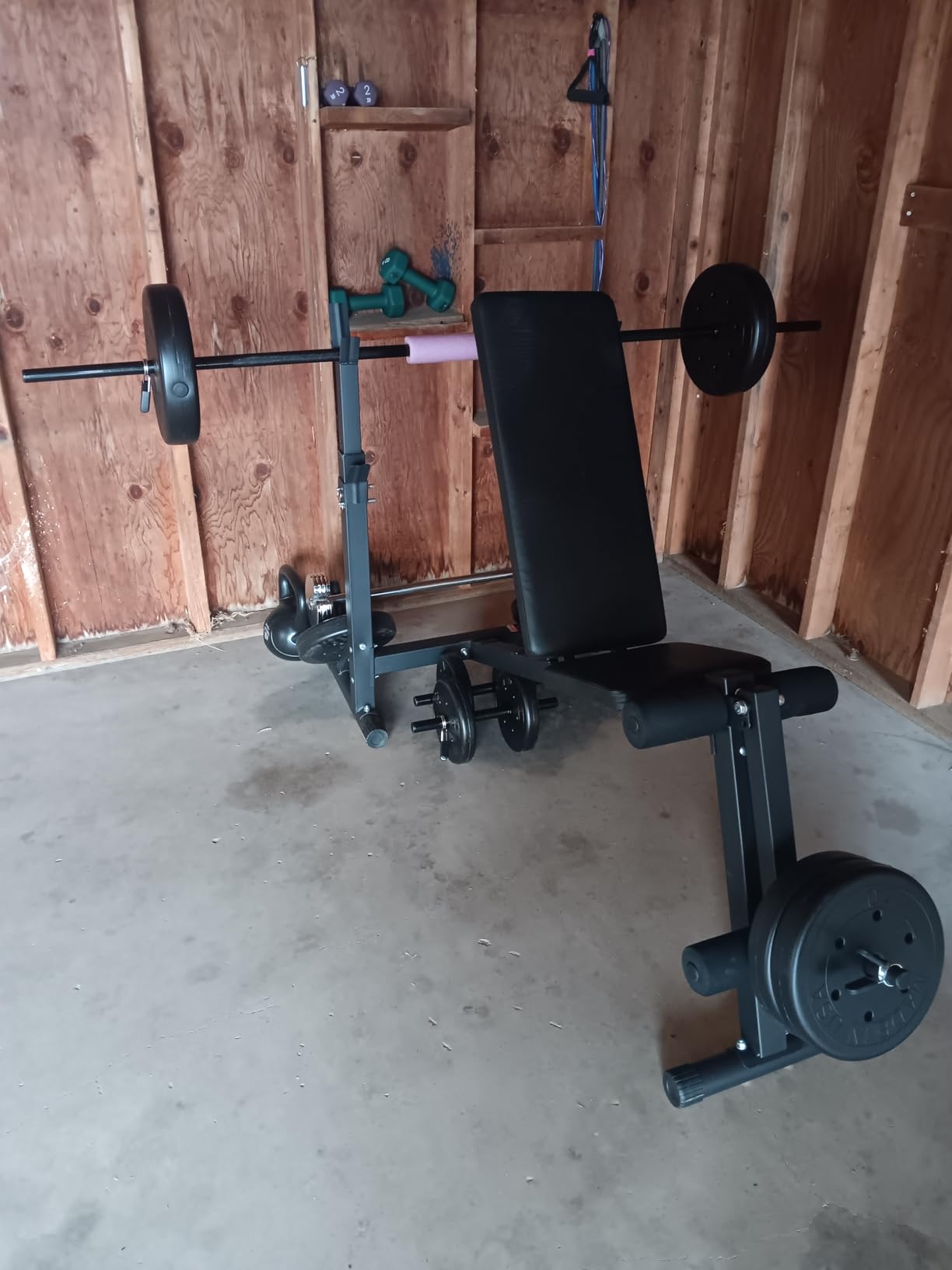 US Weight 105 Pound Barbell Weight Set for Home Gym| Adjustable Weight Set with Two Dumbbell Bars and Full 6 Ft Bar, Black customer photo 1