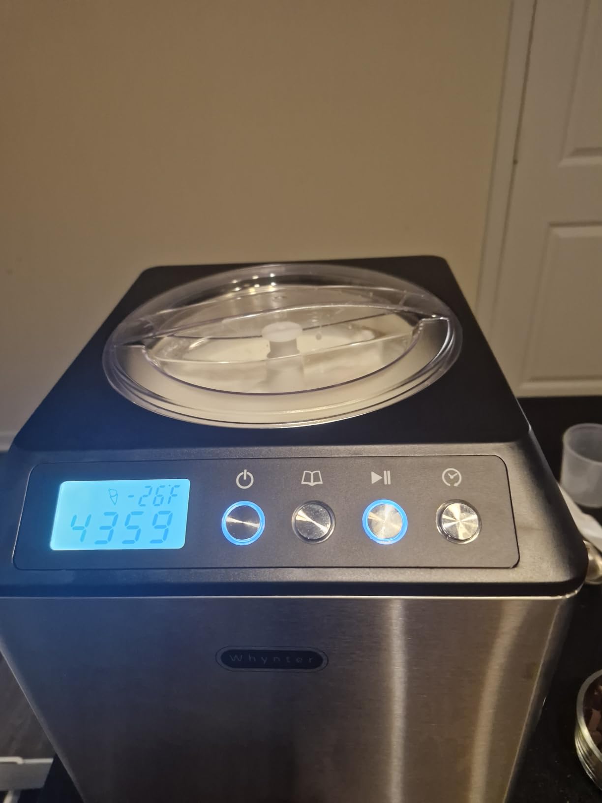 Whynter Ice Cream Maker with Compressor & Timer, 1.28 Qt, White, ICM-128WS | Built In Compressor, No Pre Freezing Needed, LCD Display and Timer, Fresh Homemade Frozen Treats, Trusted Whynter Quality customer photo 2