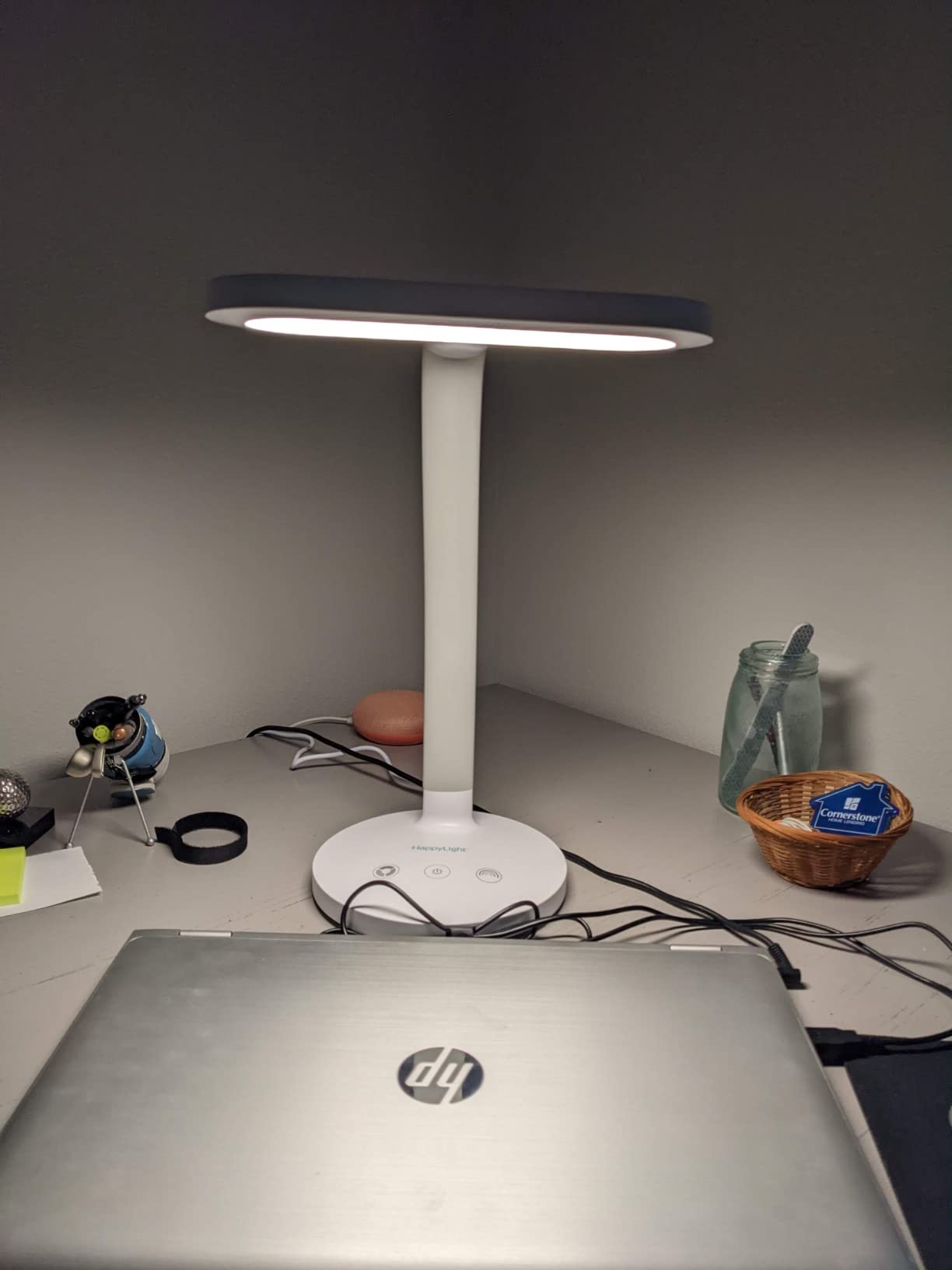 Verilux HappyLight Duo - 2-in-1 Light Therapy & Task Desk Lamp - UV-Free Full Spectrum LED, 10,000 LUX, Adjustable Brightness and Color, Flexible Gooseneck, and Integrated USB Charging Port customer photo 2