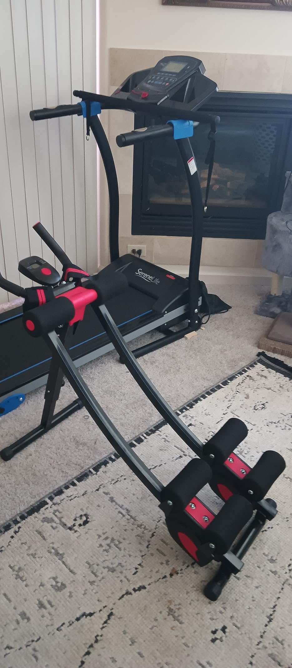 GIKPAL Ab Machine for Home Gym, Adjustable Foldable Equipment, Core Workout, 440 LBS Weight Capacity, Steel Frame, Dual Track, 4-Level Height Adjustment, Foldable, LCD Monitor, Knee Pad customer photo 2