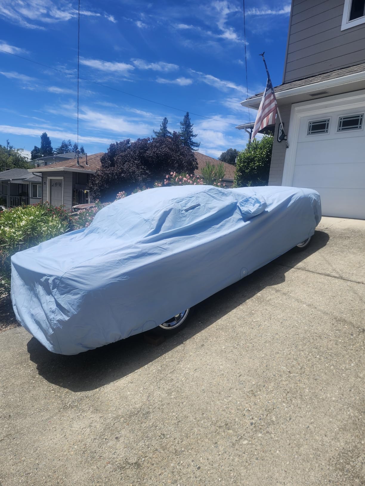 iCarCover Custom Fit [2005-2023 Ford Mustang] Premium Car Cover - Waterproof All Weather Automobiles Hail UV Sun Rain Snow Dust Protection Full Exterior Covers for Outdoor Indoor (Sky Gray) customer photo 1