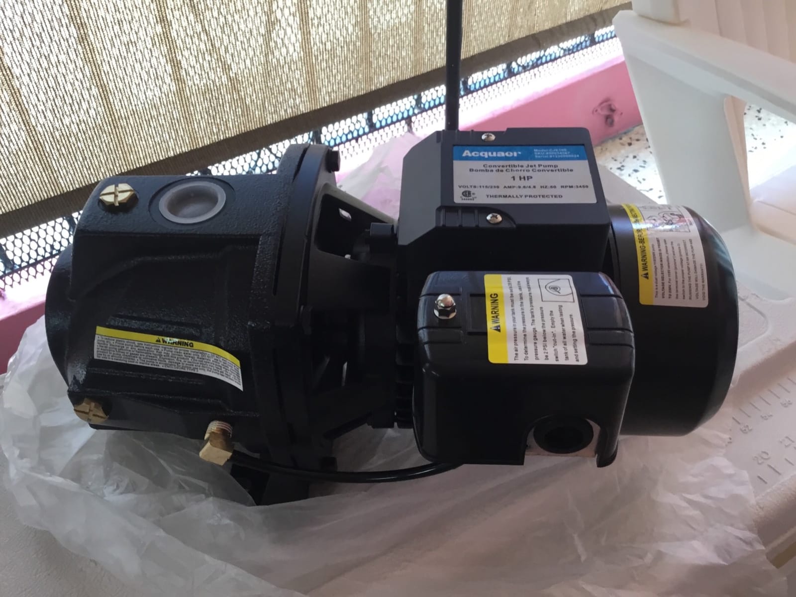 Acquaer Shallow/Deep Well Jet Pump, Cast Iron Convertible Pump with Ejector Kit, Well Depth Up to 25ft or 90ft, 115V/230V Dual Voltage, Automatic Pressure Switch customer photo 1