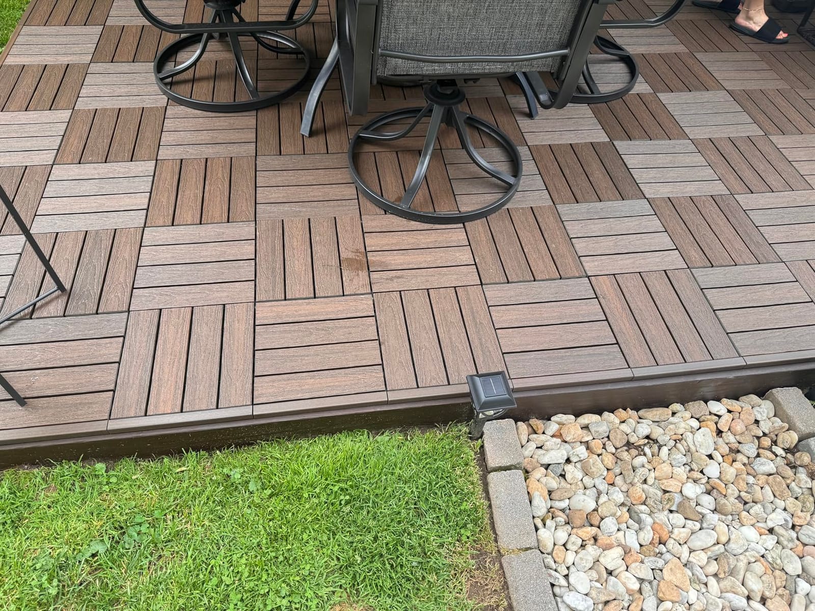 NewTechWood UltraShield Naturale 1 ft. x 1 ft. Composite Deck Tiles | Quick Deck interlocking design includes 10 pieces per box with 10 sq. ft. coverage of flooring space customer photo 1