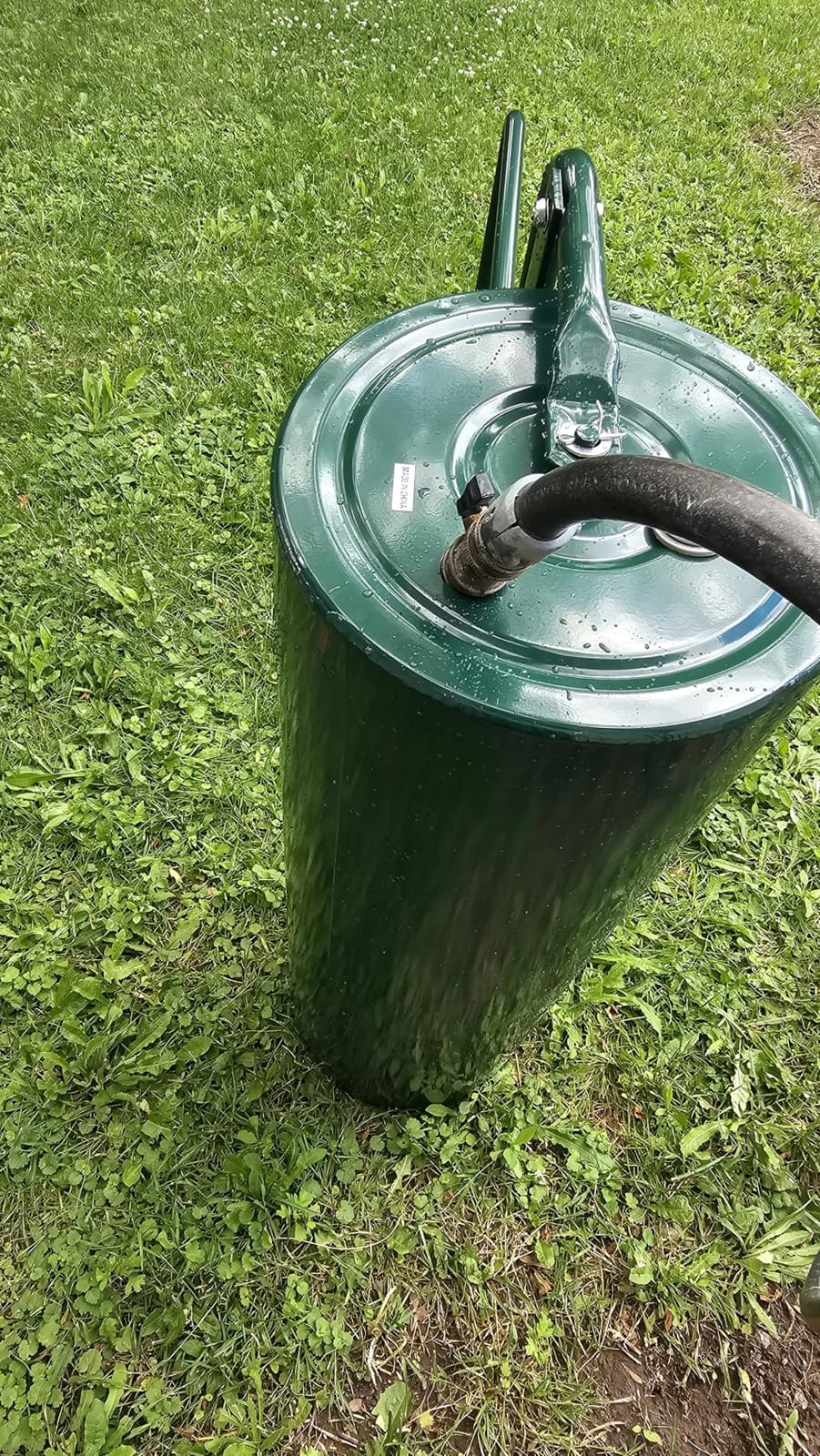 Goplus Lawn Roller, Push/Pull/Tow Behind Water/Sand Filled Steel Sod Drum Roller with U-Shaped Handle, Yard Roller for Garden Backyard Grass, 13 Gallon/48 L, 24