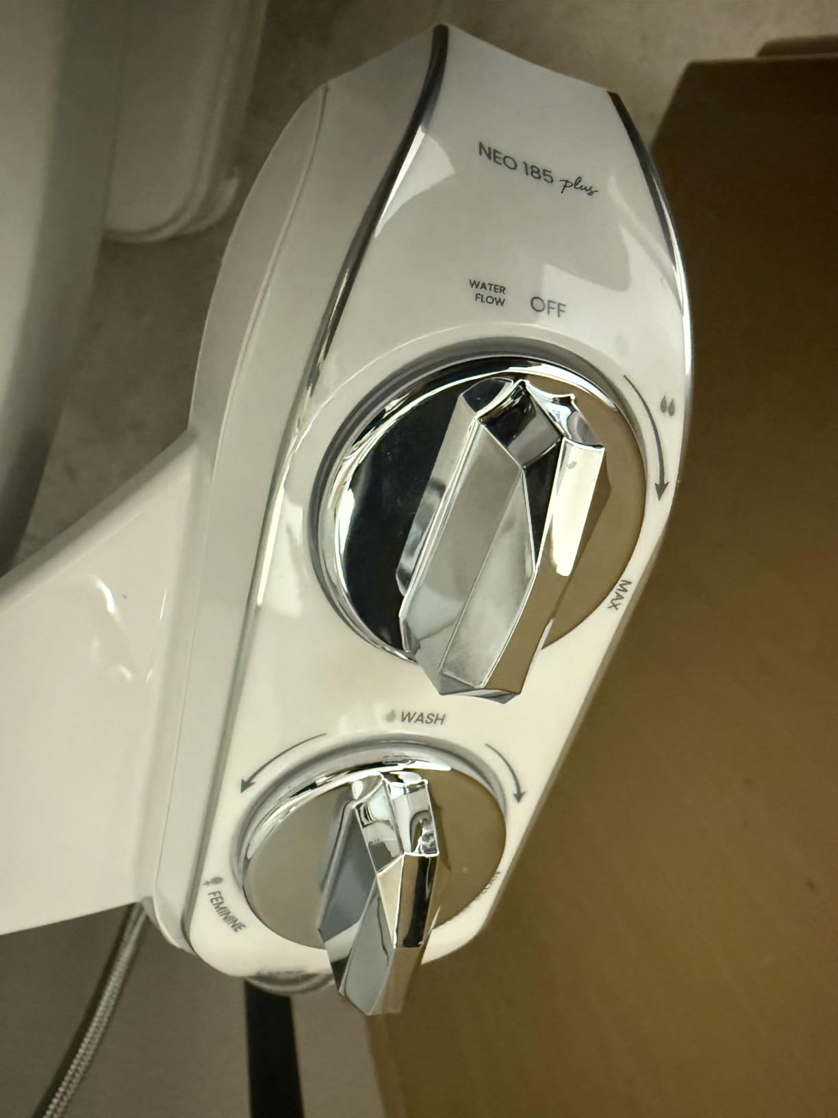 LUXE Bidet NEO 185 PLUS - Patented Bidet Attachment for Toilet, Chrome | Non-Electric, Dual Nozzle, Slide-In Install, 360° Self-Clean, EZ-Lift to Clean, Feminine & Rear Wash customer photo 2