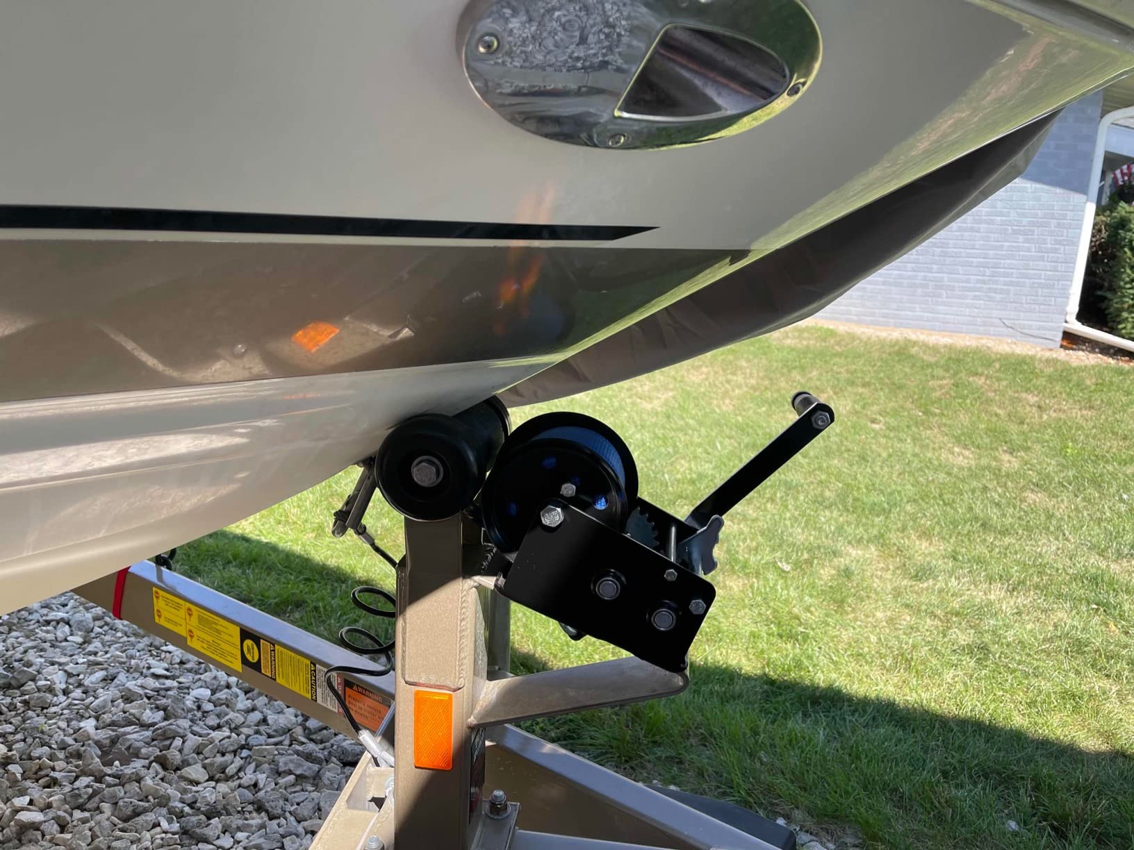 Boat Trailer Winch Hand Winch 3500lbs with 33ft (10m) Polyester Strap | Hand Crank Winch, Two Way Ratchet Boat Winch for Trailer Truck ATV Boat customer photo 1