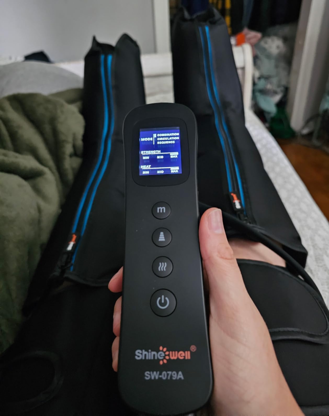 SHINE WELL Air Compression Leg Massager with Heat for Circulation and Pain Relief, Foot Calf & Thigh Recovery Compression Boots customer photo 1