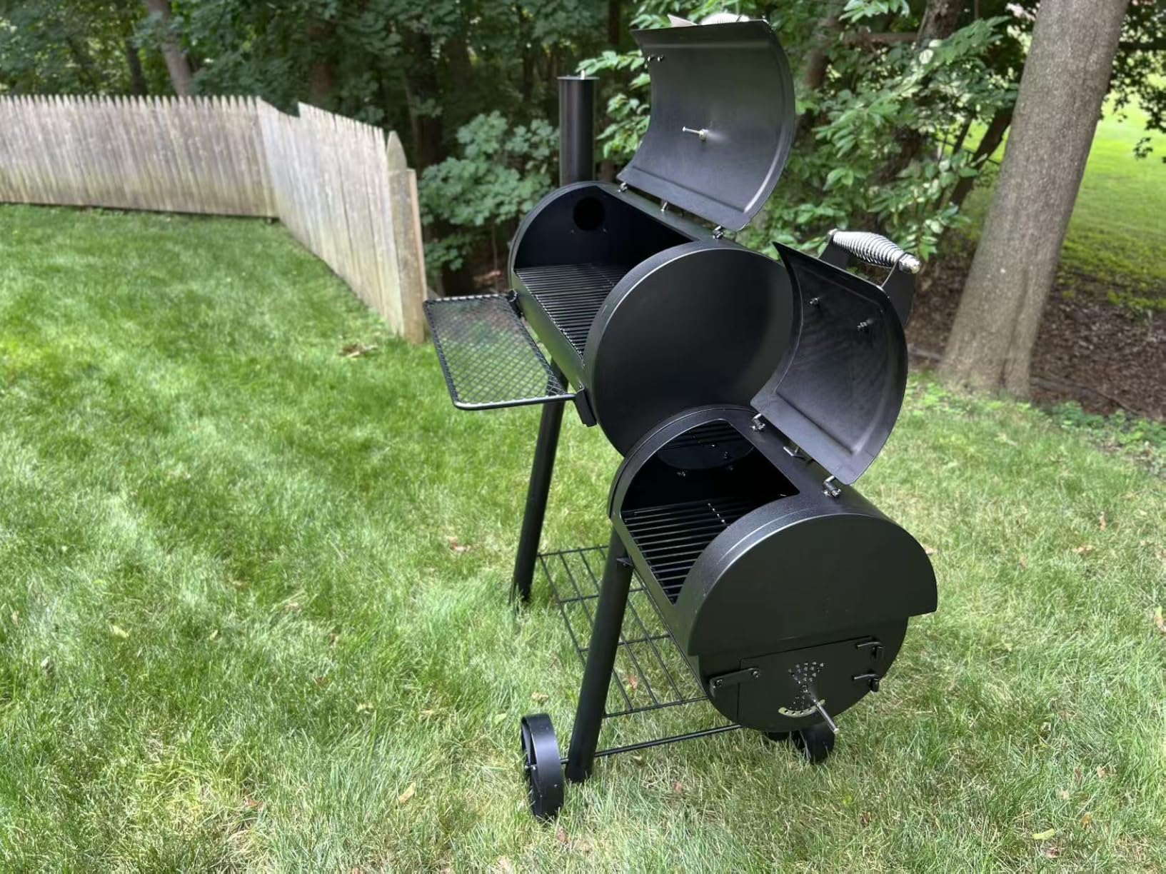 Captiva Designs Smoker Grill Extra Large Outdoor Charcoal Barbecue Grill | Cooking Area (941 sq.in. in Total) Offset Smoker, Heavy Duty Smoker and Grill Combo for Backyard Garden Patio BBQ customer photo 2