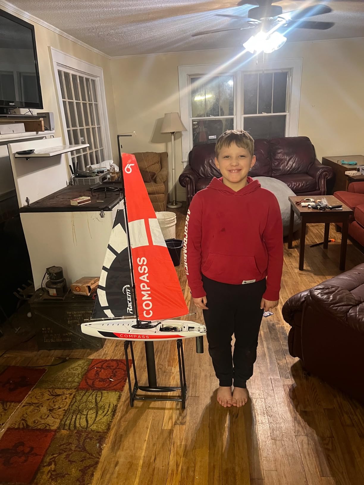 53 Inch Remote Control Boat RC Pre-Assemble Sail Accessories Kits 2.4G Electric Sailboat Watercraft for Adults (S) customer photo 1