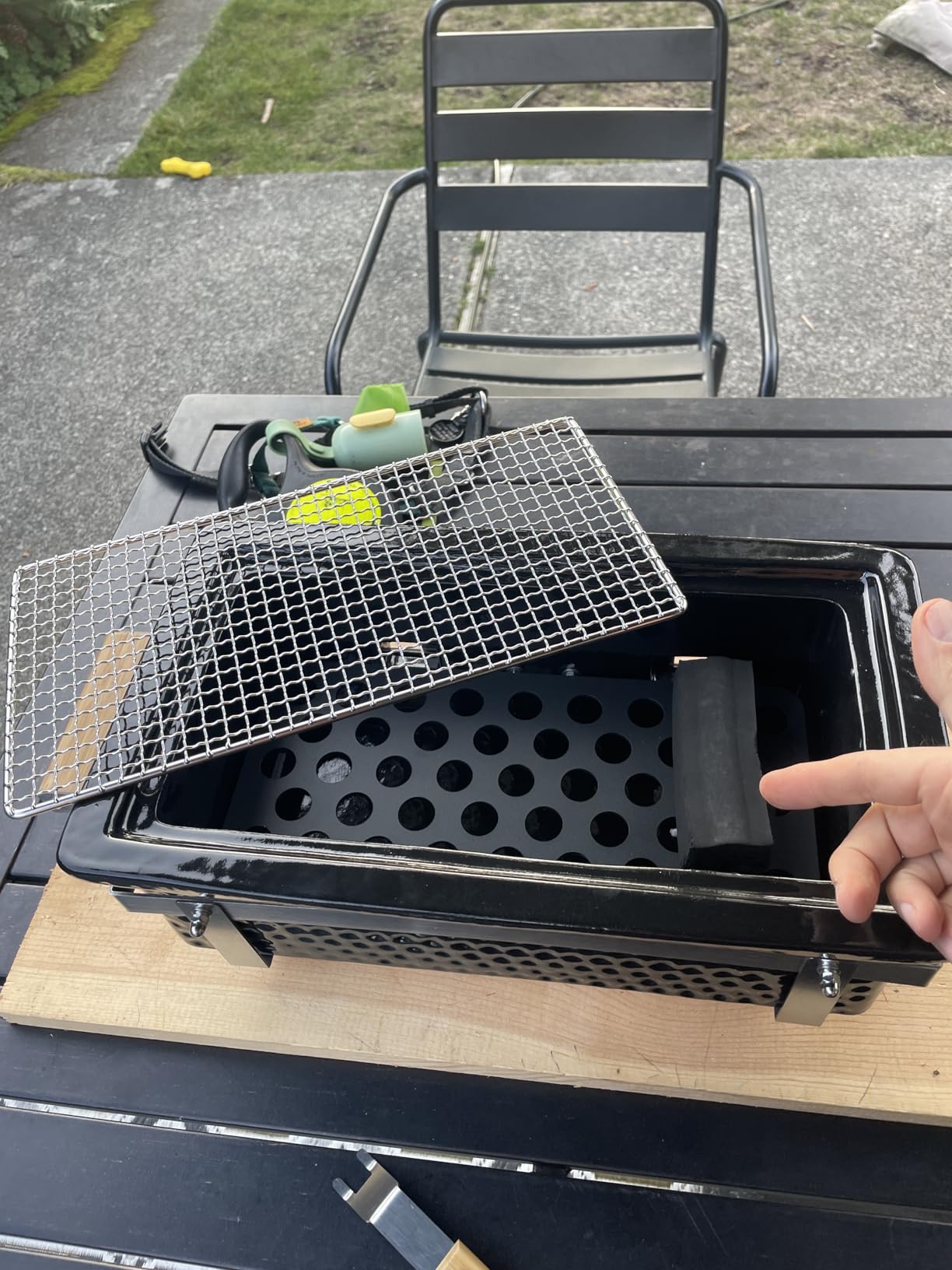 ONLYFIRE GRILLS Charcoal BBQ Hibachi Grill with Grid Lifter, GS306 | Portable Yakitori Grill with Stainless Steel Grate, Barbecue Stove for Outdoor Camping Picnic Patio Backyard Cooking customer photo 2