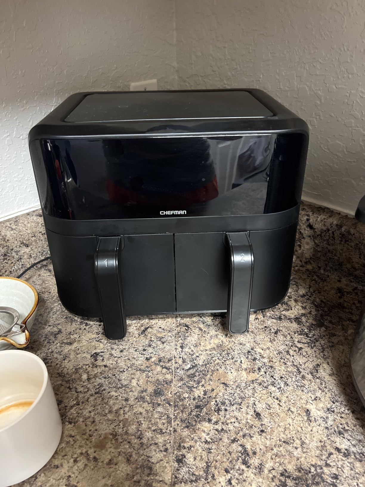 Chefman 6 Quart Dual Basket Air Fryer - Digital Touchscreen, Smart Sync Finish, Hi-Fry, Auto Shutoff, 2 Independent 3QT Nonstick Dishwasher-Safe Frying Baskets - Digital Double Air Fryer - Black customer photo 1