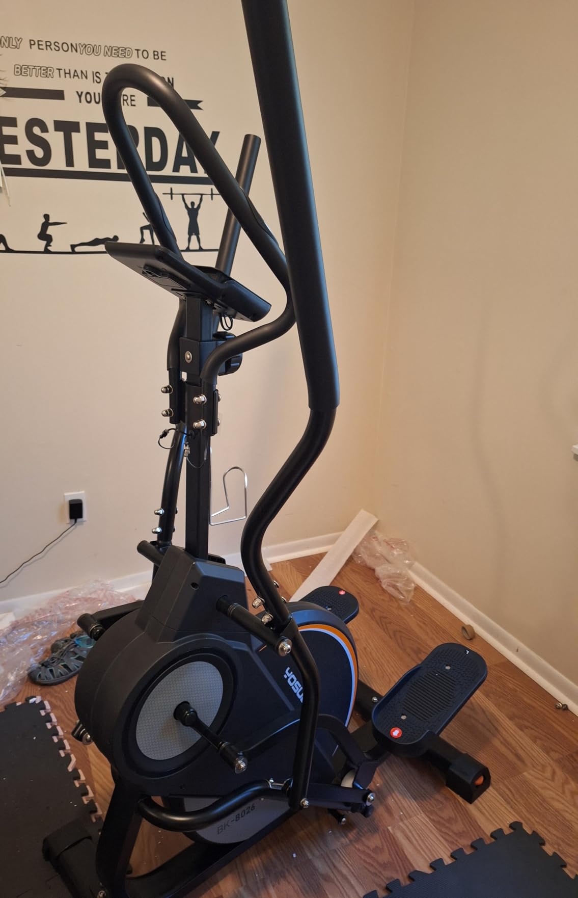 YOSUDA Elliptical Exercise Machine, Compact Elliptical Machine for Home Use | 3-in-1 (Elliptical + Cardio Climber + Stair Stepper) Elliptical, 15.5IN Stride, 16 Levels Resistance, Support Kinomap/Fed APP customer photo 2