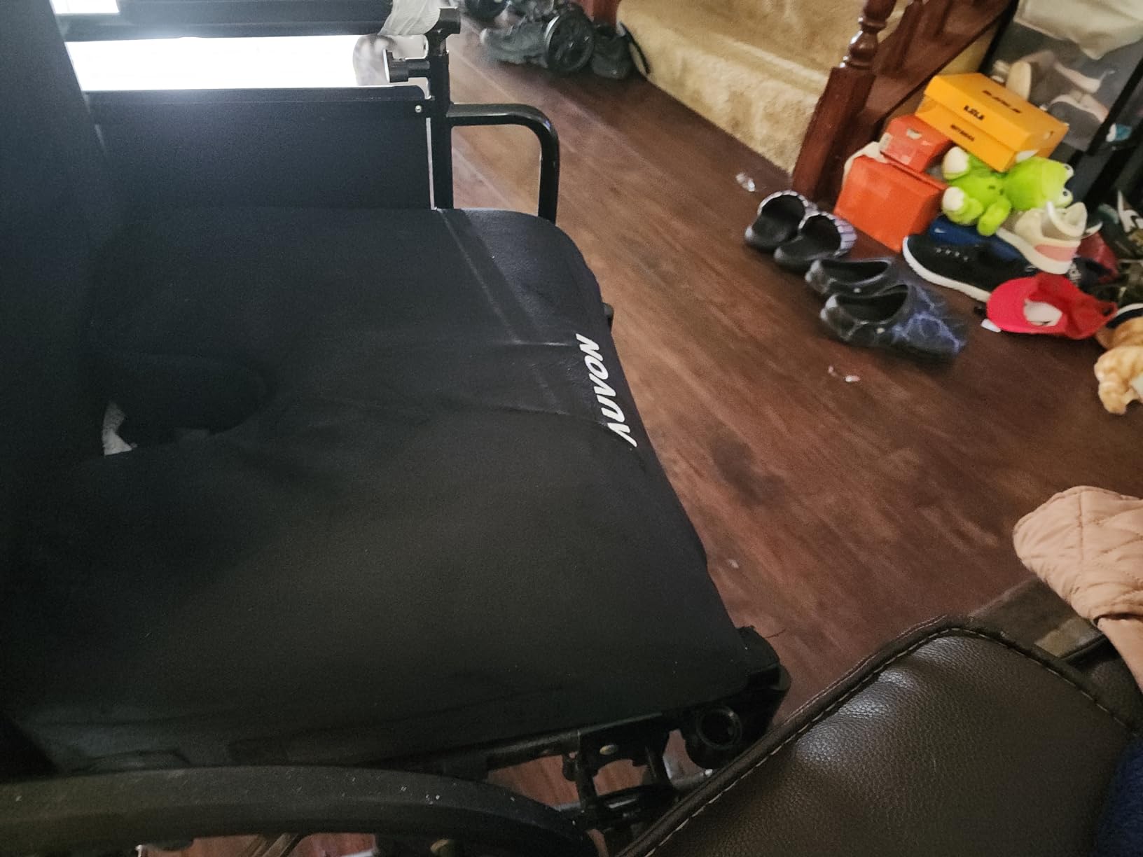 AUVON Wheelchair Seat Cushion, Thigh Slope Design for Long Sitting Comfort | Ergonomic Memory Foam Chair Cushion, U-Cutout for Sciatica & Back Relief, Waterproof Cover, Anti-Sore & Ulcer, Buckle Strap customer photo 2