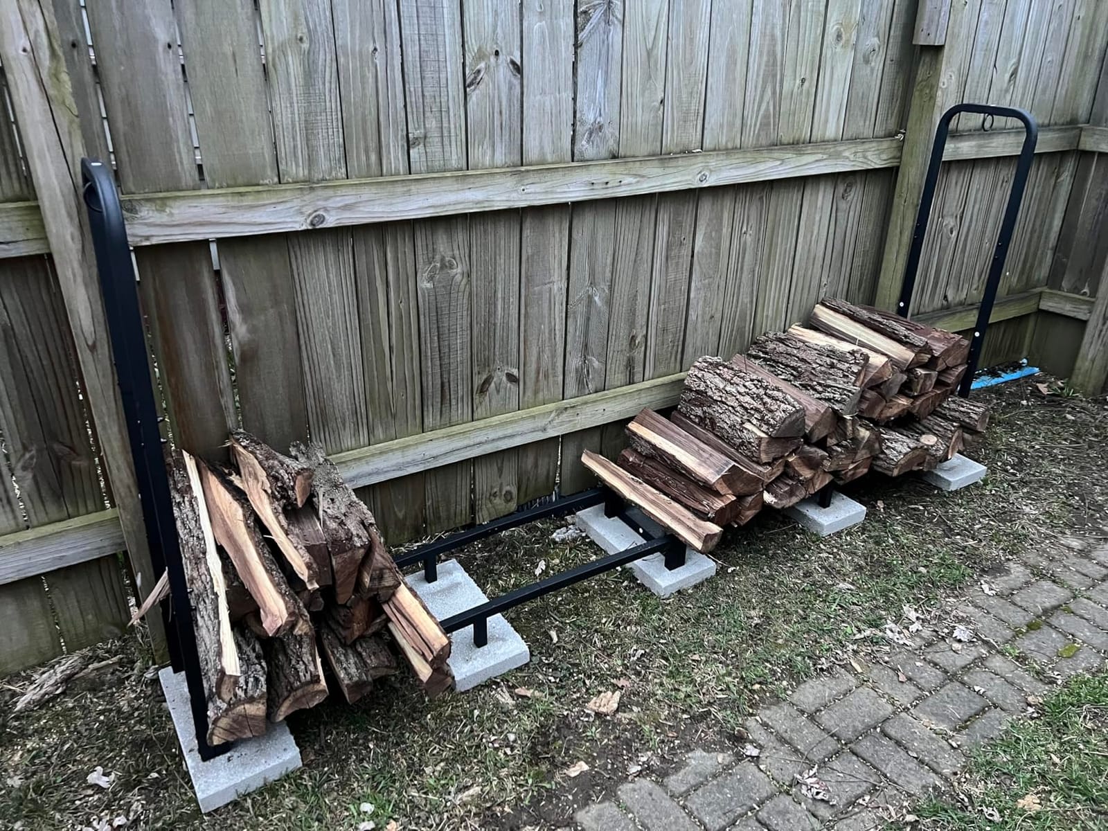 Mr IRONSTONE 4ft Firewood Rack Outdoor Indoor, Upgraded Heavy Duty Adjustable Fire Wood Rack Holds Up to 2600lbs, Fireplace Log Holder Wood Storage for Porch Patio, Easy Assembly customer photo 2