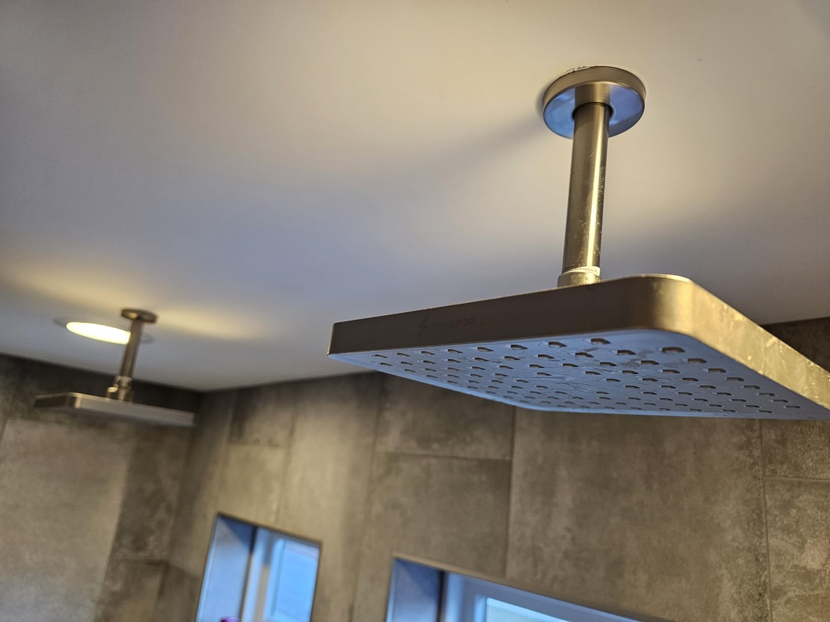 SparkPod Rain Shower Head, 8 Inch Square, Luxury Polished Chrome Finish | High Pressure Shower Heads, 90 Nozzles, Adjustable Showerhead, No Tools Needed, Universal Connection customer photo 1
