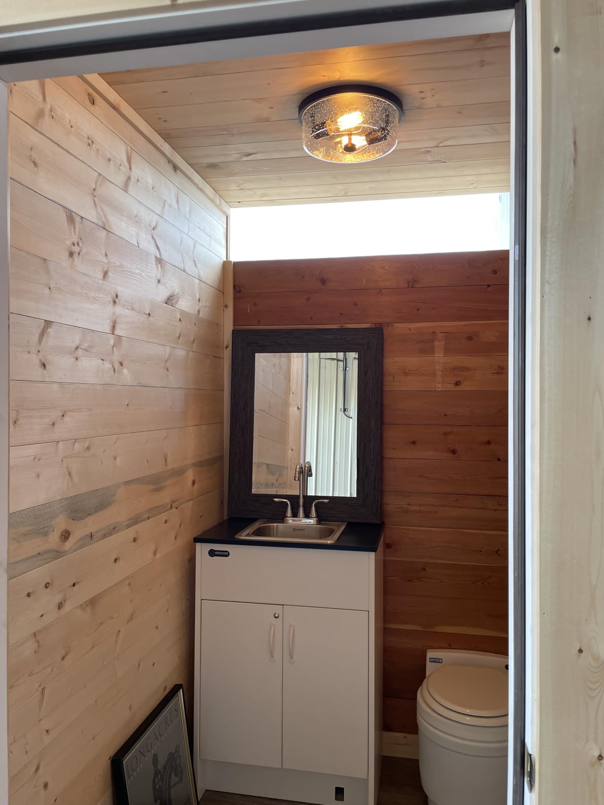 Laveo Dry Flush Toilet - Waterless, Portable, Self Contained and Easier to Use than an Incinerating or Composting Toilet. Great for Tiny Homes, Vans, Boats, Camping, RVs and Off Grid, LDPE, White customer photo 1
