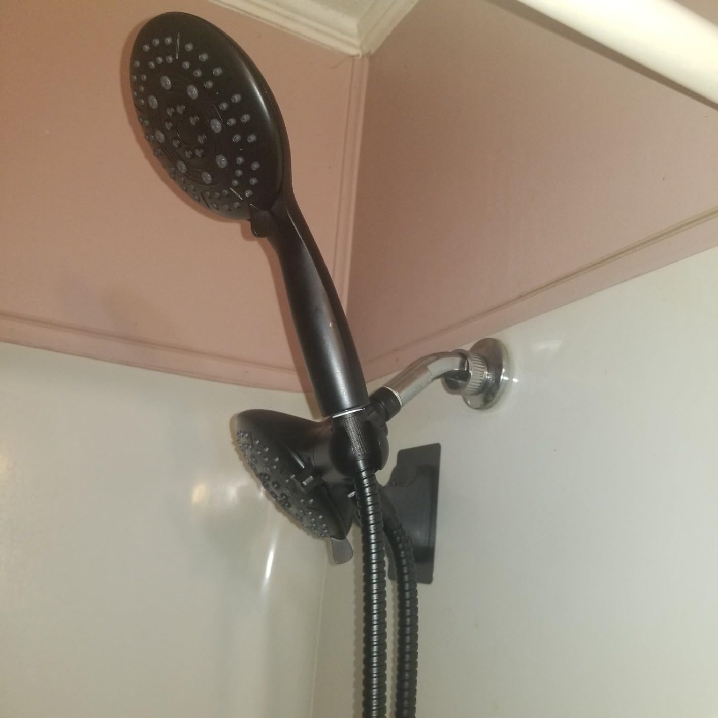 Cobbe Dual Shower Head Combo, Handheld & Fixed, Matte Black - Two Full-Size Shower Heads, 59