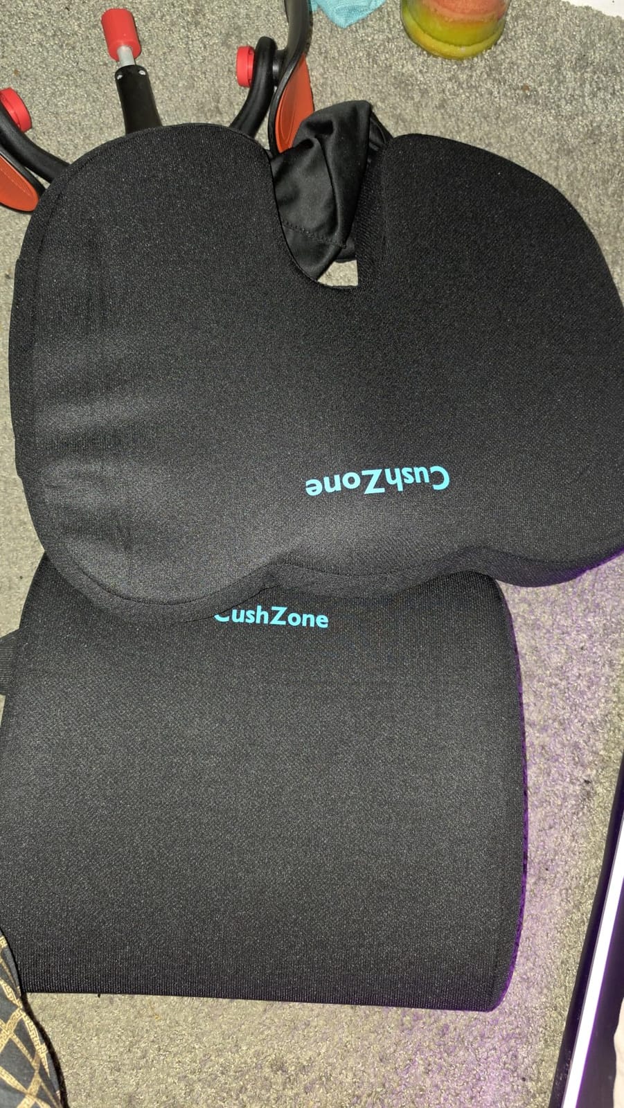 CushZone Seat Cushion and Lumbar Support Pillow for Office Chair, Black | Ergonomic Memory Foam for Sciatica Pain Relief & Posture Correction; Non-Slip Chair Cushions for Car, Wheelchair and Travel customer photo 1