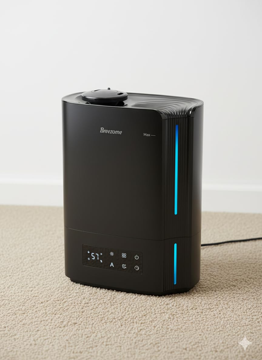 BREEZOME 6L Humidifier for Bedroom Large Room Smart Humidistat Control, 60H Runtime, 25dB Quiet, Essential Oil Diffuser, Top Fill Ultrasonic Cool Mist Humidifiers for Baby, Plants, Nursery customer photo 2