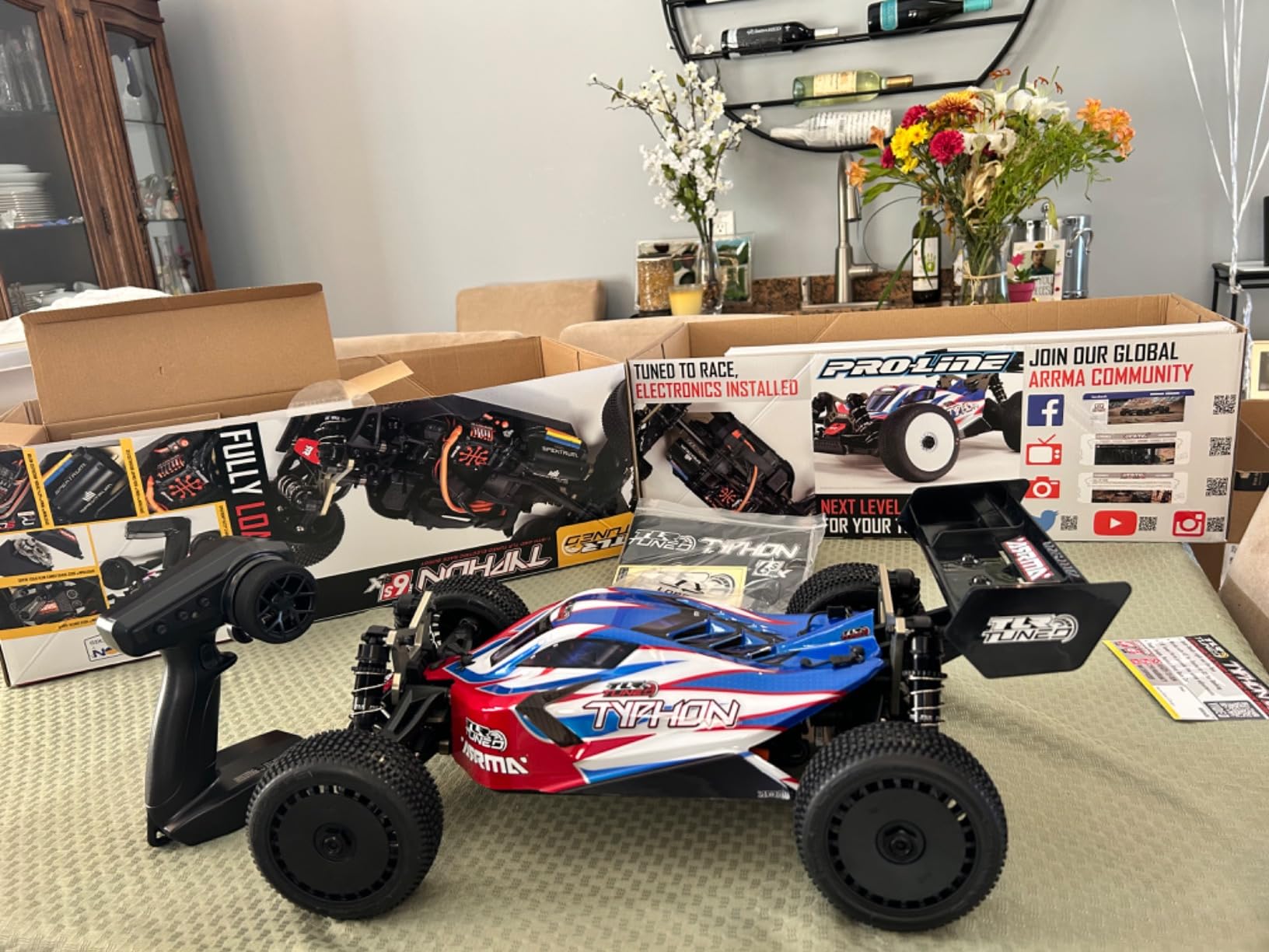 ARRMA RC Car 1/8 TLR Tuned Typhon 6S 4WD BLX Buggy RTR (Battery and Charger Not Included), Red/Blue, ARA8406 customer photo 1