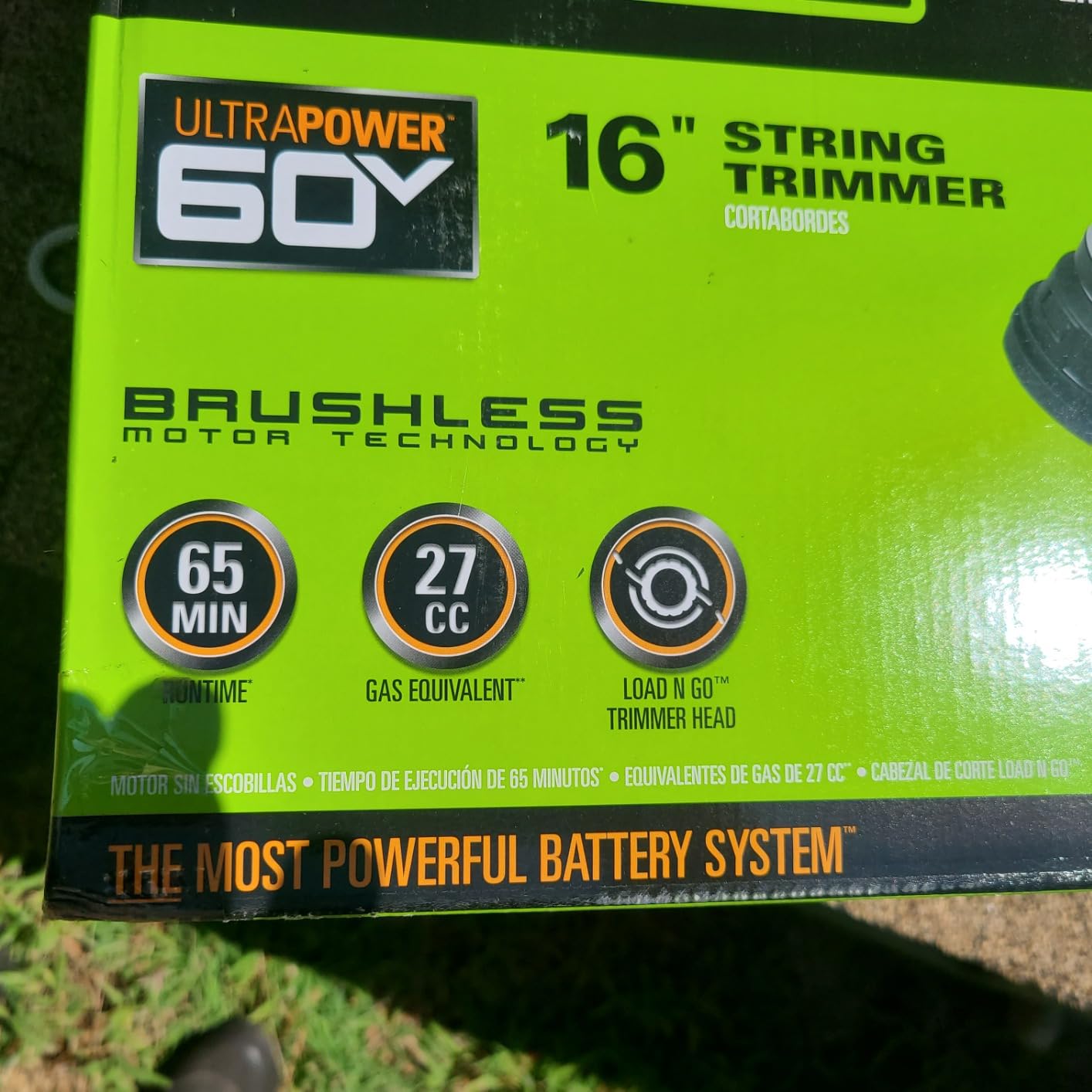Greenworks 60V 16 in Cordless String Trimmer, 2.5 Ah Battery customer photo 2