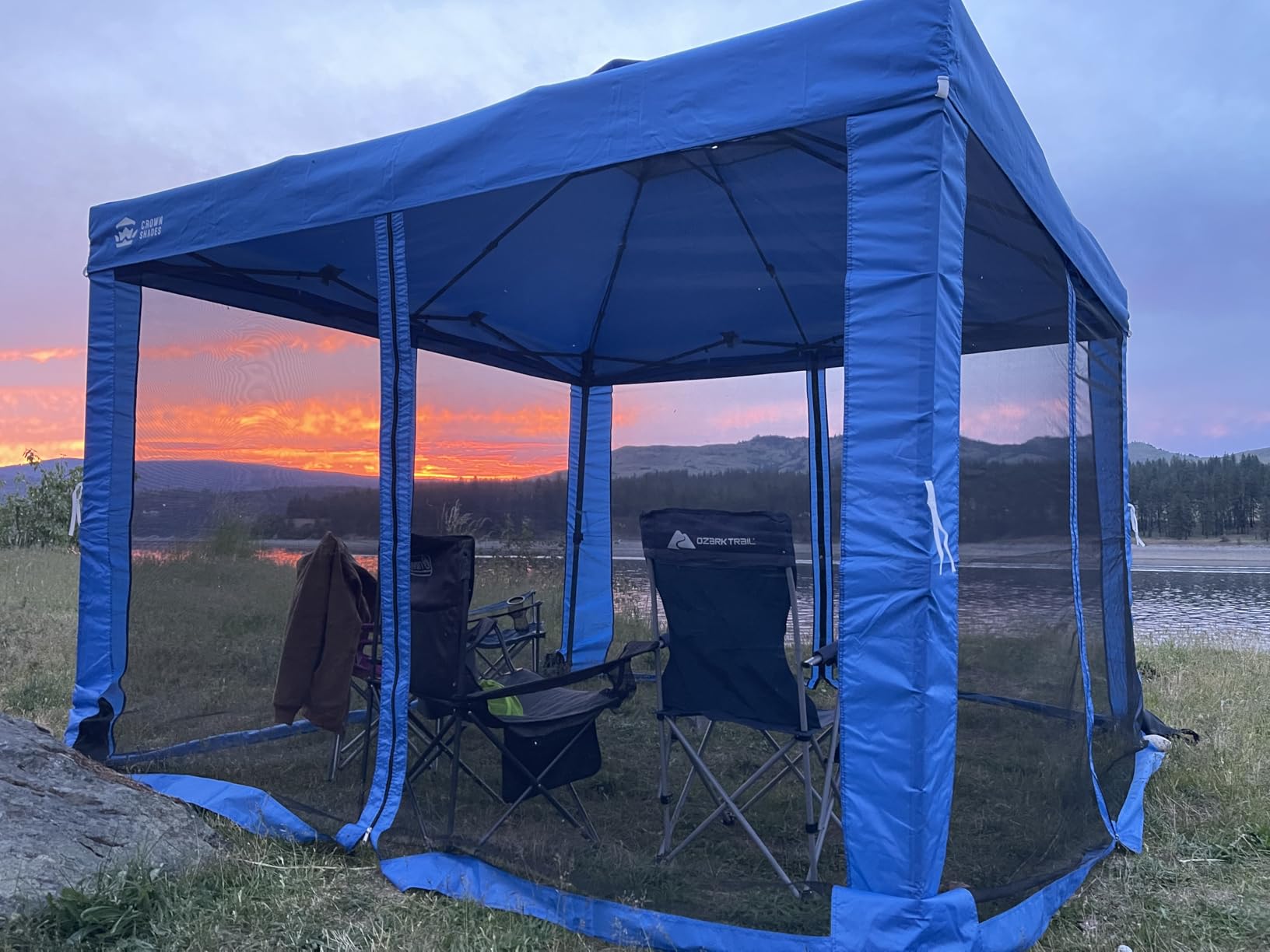 CROWN SHADES 13x13 Pop Up Gazebo, Outdoor Canopy Tent, Grey | Gazebos on Clearance,Outdoor Gazebo for Backyard & Patio Furniture,Carpa Pop Up Tent with Wheeled STO-N-GO Cover Bag customer photo 1