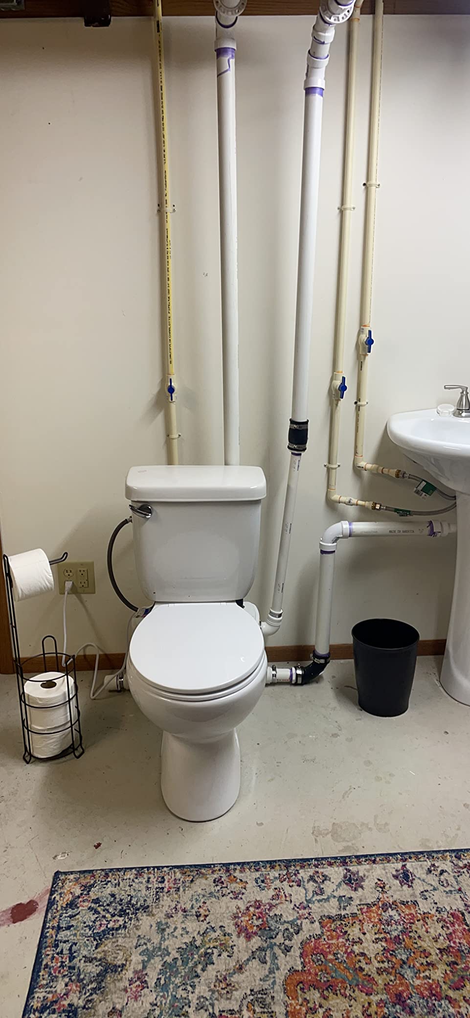 SUPERFLO 600W Macerating Toilet for Basement, Upflush Toilet System | Dual Flush & Rear Outlet Toilet, Sink & Tub,included Toilet Bowl, Water Tank & Macerator Pump customer photo 2
