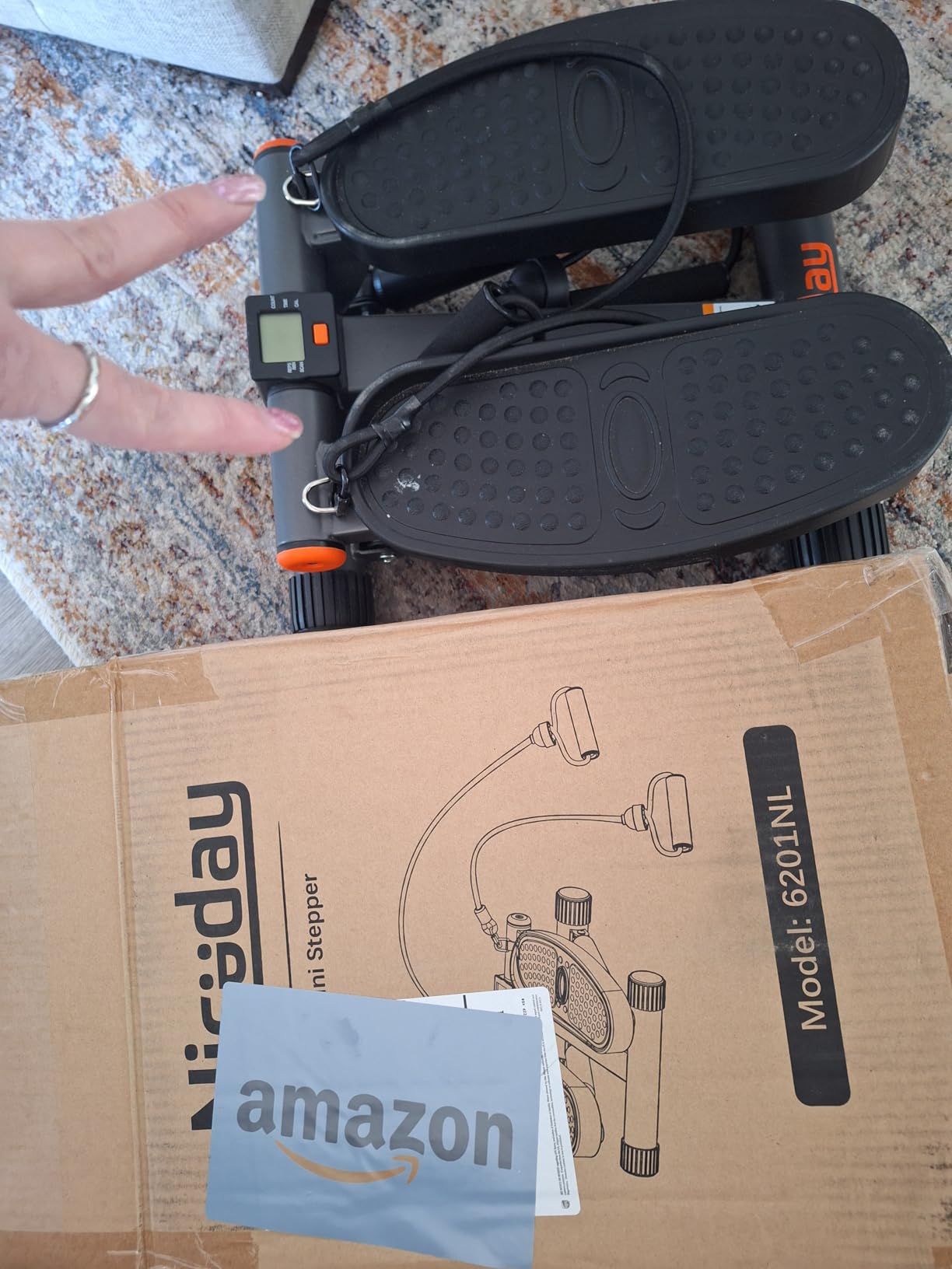 Niceday Steppers for Exercise at Home, Mini Stepper with 300LBS Capacity | Stair Stepper with Resistance Bands, Hydraulic Fitness Stepper with LCD Monitor, Twist Stepper Machine for Full Body Workout customer photo 1