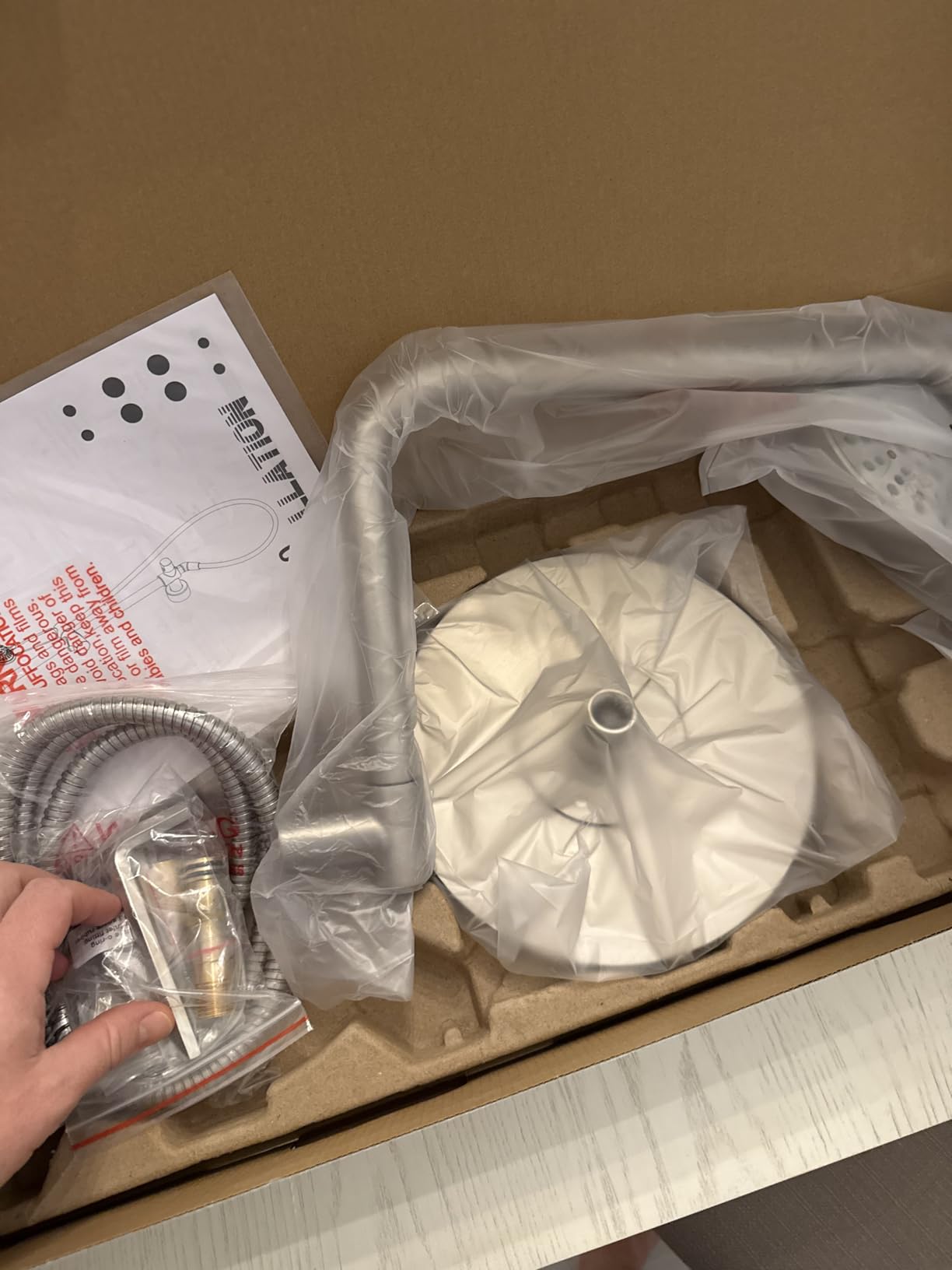 BRIGHT SHOWERS Rain Shower Heads System - 9 Inch Rainfall Shower Head and Handheld Shower Head with Height Adjustable Holder, Solid Brass Rail and 60