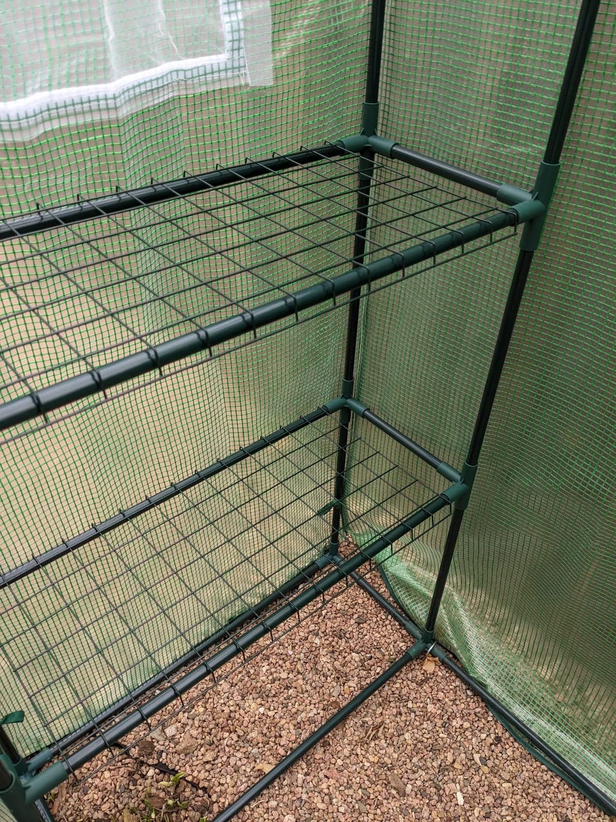 Purlyu Walk-in Greenhouse for Outdoors w/ Mesh Side Windows, 3 Tiers 6 Shelves PE Cover Green House Portable Warm House for Seedling Flowers Growing 20 Pcs T-Type Plant Tags Include (GHW001G) customer photo 2