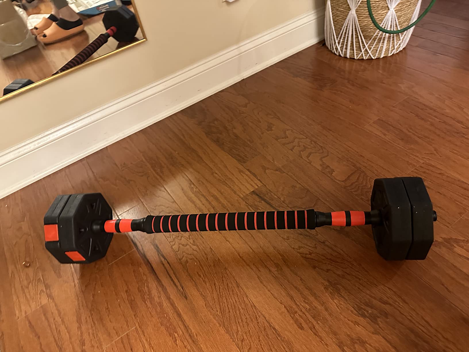 Adjustable Dumbbell, 20/30/45/70/90lbs Dumbbells Set, 4-in-1 Free Weights for Women/Men Workout Equipment Used as Barbell/Kettlebells/Push up Stand for Home Gym customer photo 1