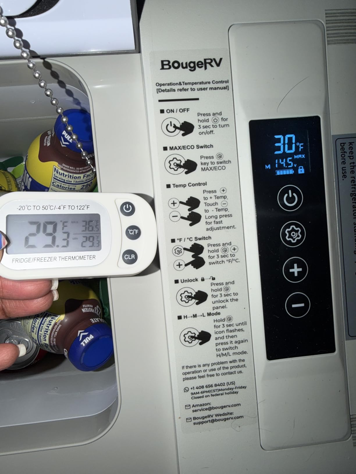BougeRV 12v refrigerator 23 Quart, -8℉~50℉ Portable Freezer for Car, Black | No Ice Needed, Use as Fridge or Freezer, Fast 15-Min Cool to 32°F, 12/24V DC, 110V AC, Electric Cooler for Camping, Road Trip customer photo 2