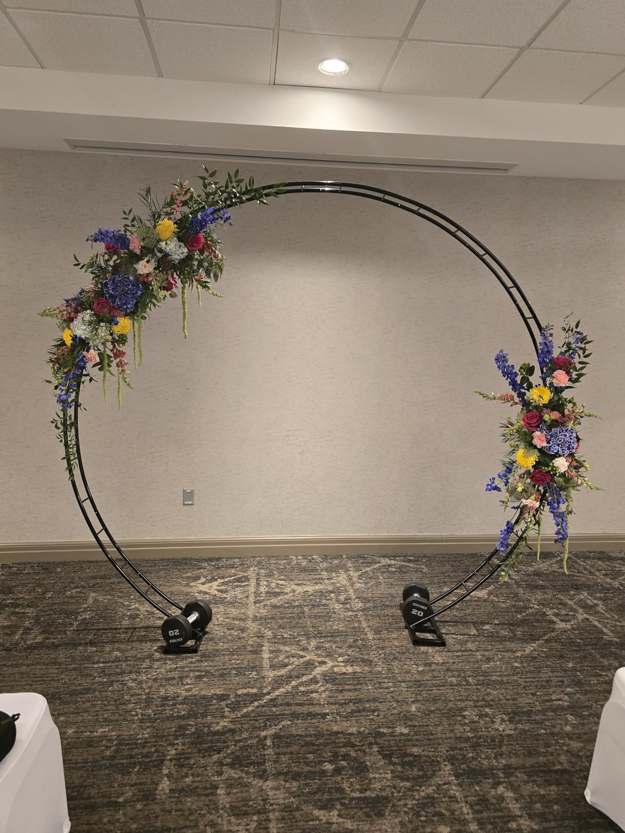 Queension Extra Large Garden Arch 7.2Ft Wide 9.2Ft High, Black | Wedding Arch for Ceremony, Outdoor Garden Trellis for Climbing Plant, Metal Balloon Arches Backdrop Stand with Prongs Base customer photo 2