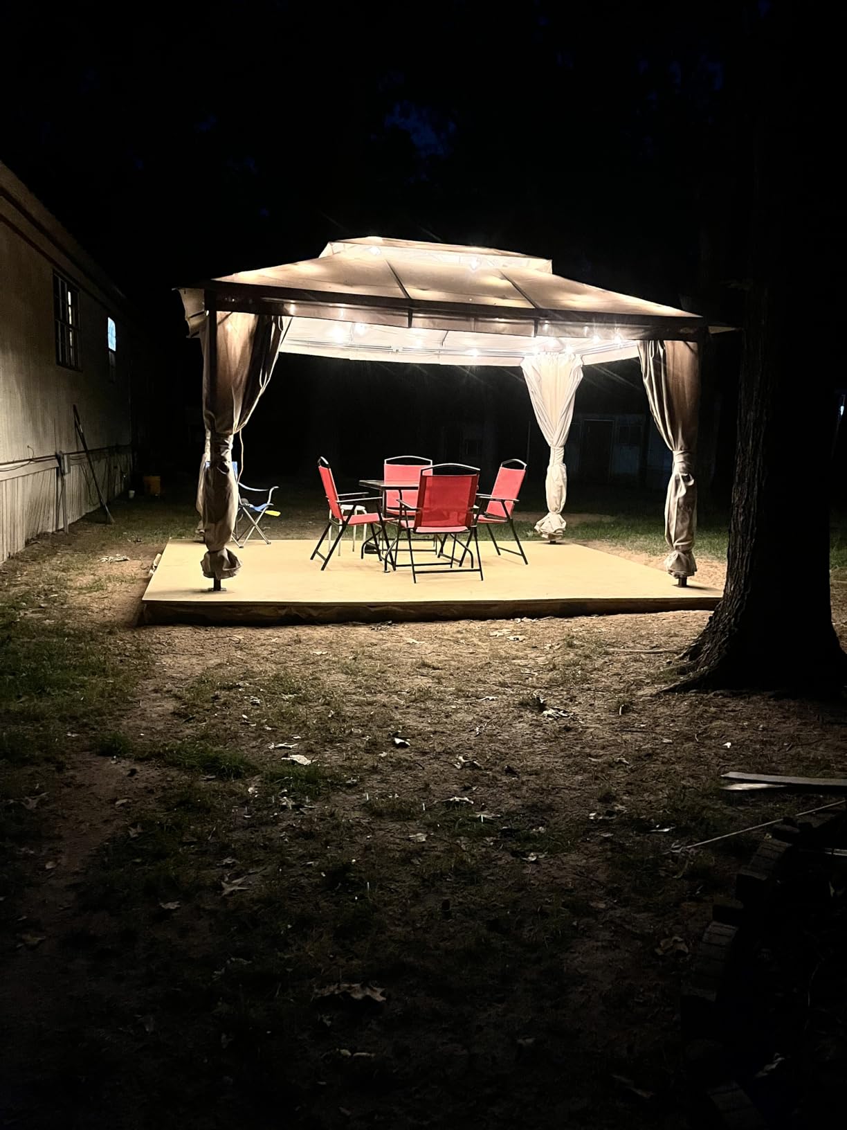 LAUSAINT HOME Gazebo 10x10ft, Heavy Duty Patio Gazebo with Expansion Bolts, Party Canopy Tent with Double Roofs, Mosquito Nettings and Privacy Screens for Backyard, Garden, Lawn, Khaki customer photo 1