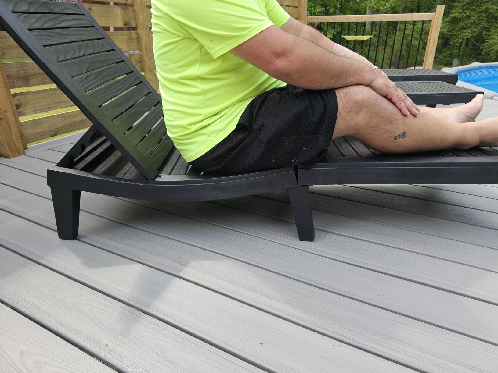 EUNHOO Outdoor Chaise Lounge Set of 2, Adjustable Pool Lounge Chair with 5 Positions Backrest, Waterproof Sun Loungers for Garden Pool Beach Patio Deck Sunbathing customer photo 2