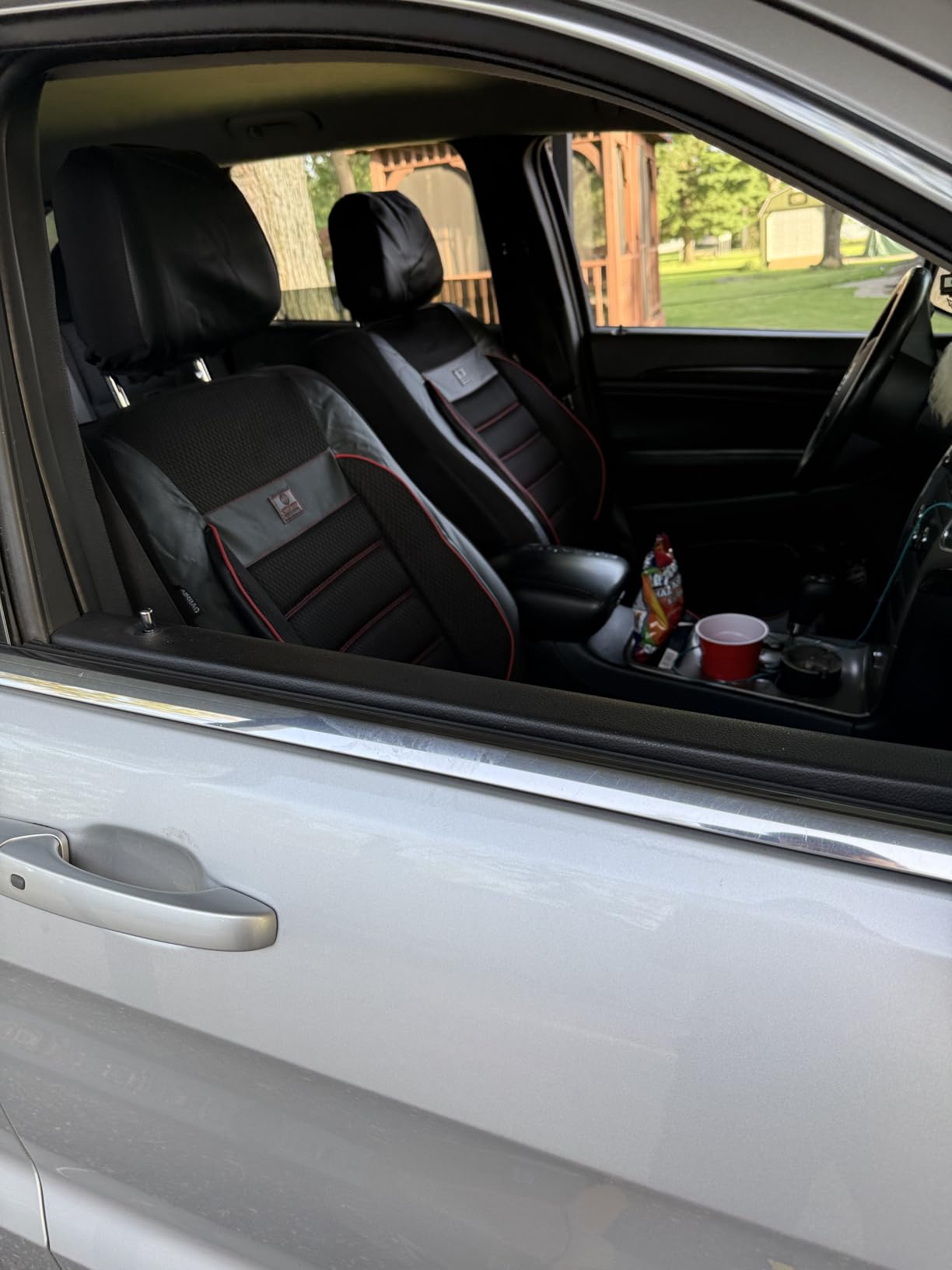 CAR PASS Leather Seat Covers Full Set Universal Water Resistant 3D Foam Back Support, Luxury Comfort Automotive 5 Seat Covers All Season Fit for SUV,Sedan,Van, Airbag Compatible Elegance (Pure Black) customer photo 2