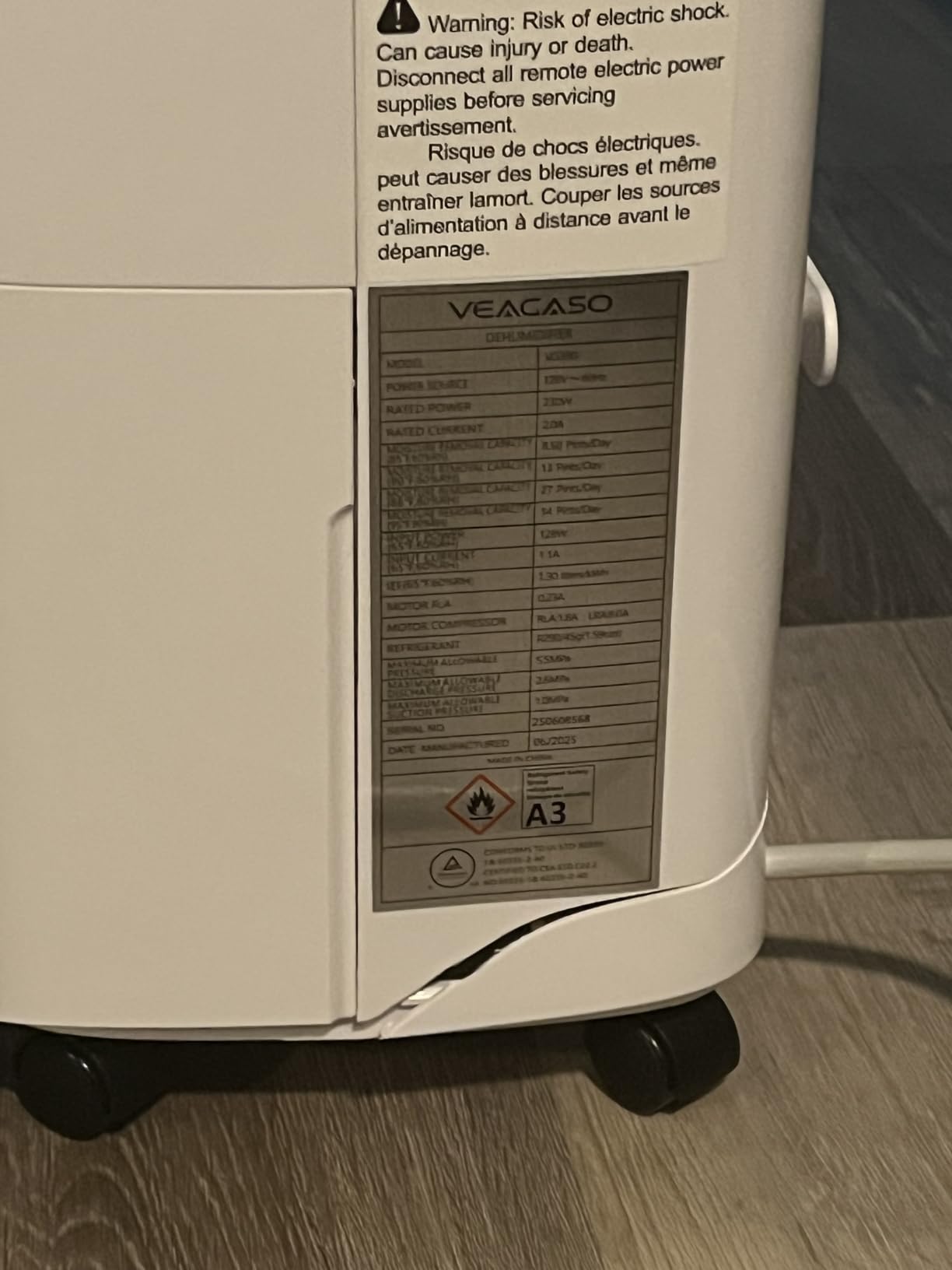 VEAGASO 34 Pint/D, 2500 Sq.Ft Dehumidifier for Basement with Drain Hose | Dehumidifiers for Home, Bathroom, Bedroom - 3 Modes, 24H Time, 40dB, 0.53 Gallon Water Tank customer photo 1