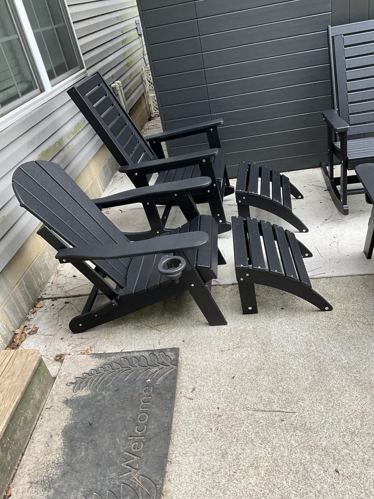 Folding-Adirondack-Chairs Set of 2, HDPE All Weather, Blue | Hidden Cup Holder | 5