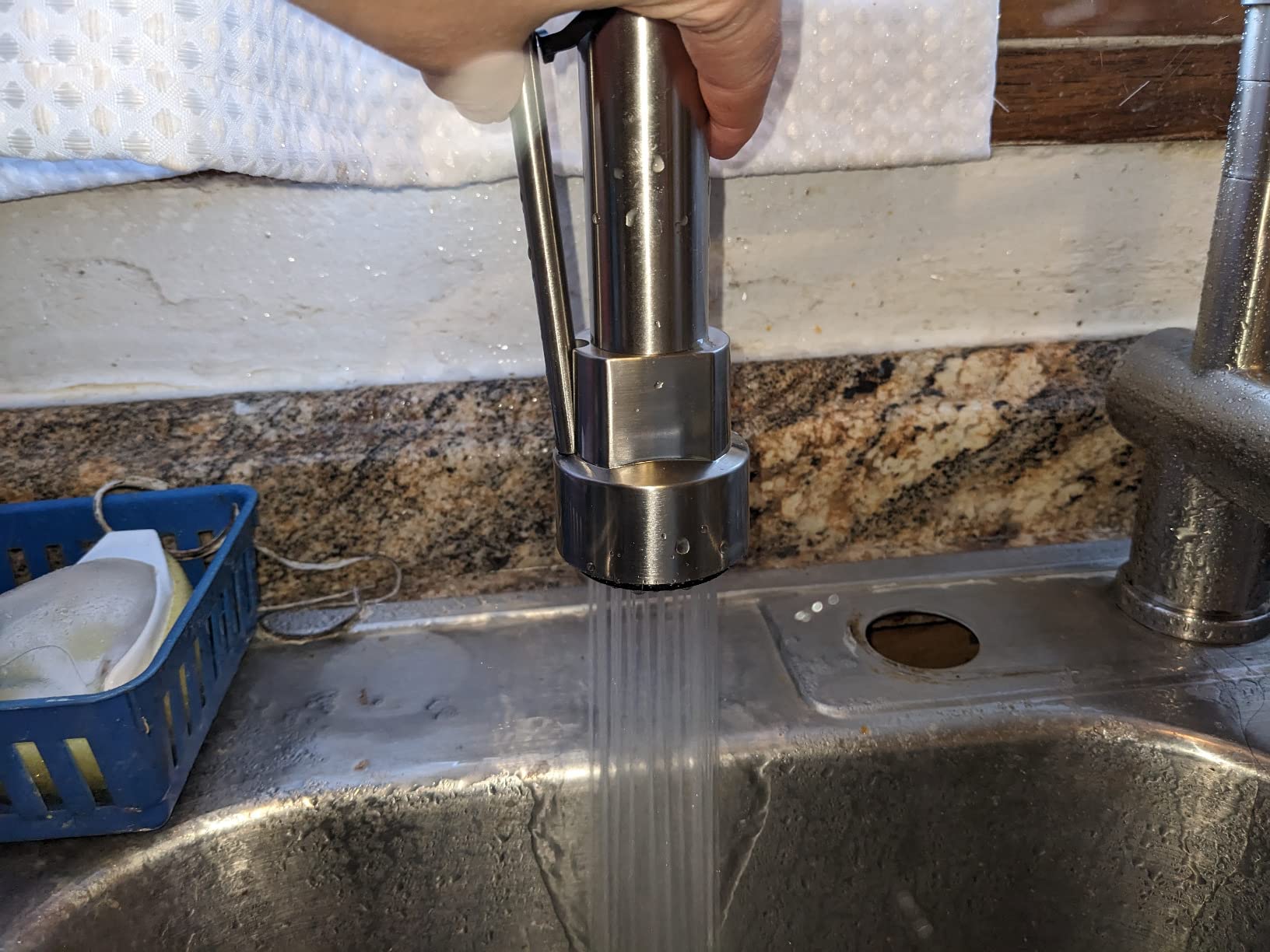 VFAUOSIT Touchless Kitchen Faucet with Pull Down Sprayer, Brushed Nickel | 3 Spray Modes, cUPC/CEC Certified, SUS304 Steel, Fingerprint-Resistant Finish, Ceramic Disc Valve, Single-Handle Control customer photo 2
