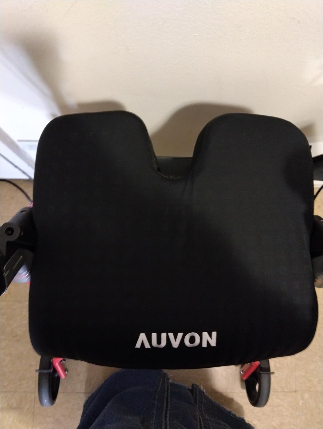 AUVON Gel Wheelchair Seat Cushion with Waterproof Cover for Pressure Sore & Ulcer, Ergonomic Chair Cushion with U-Cutout for Tailbone Pain, Back Pain Relief, Memory Foam Wheelchair Cushion, Anti-Slip customer photo 2