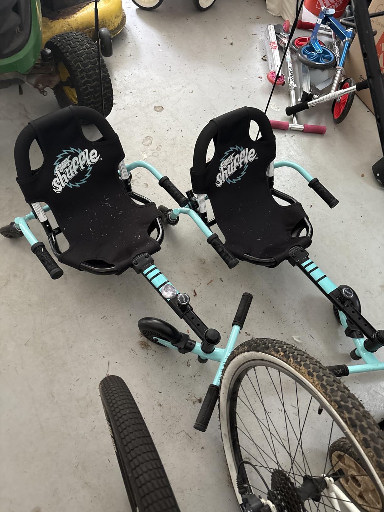 Crazy Cart Shuffle Go Kart | Manual Drift Cart (Black/Teal) | Battery-Free Kid-Powered; Adjustable Fit | Iconic Wheeled Ride-On For Kids Age 4+ customer photo 2