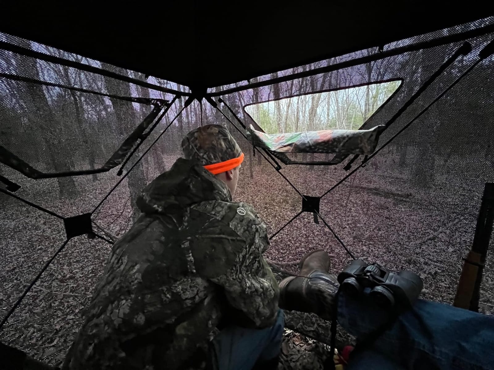 Lenotos Hunting Blind, 2 Person Pop Up Blinds 360 Degree See Through, Portable Durable Hunting Ground Blinds for Deer and Turkey Hunting customer photo 2