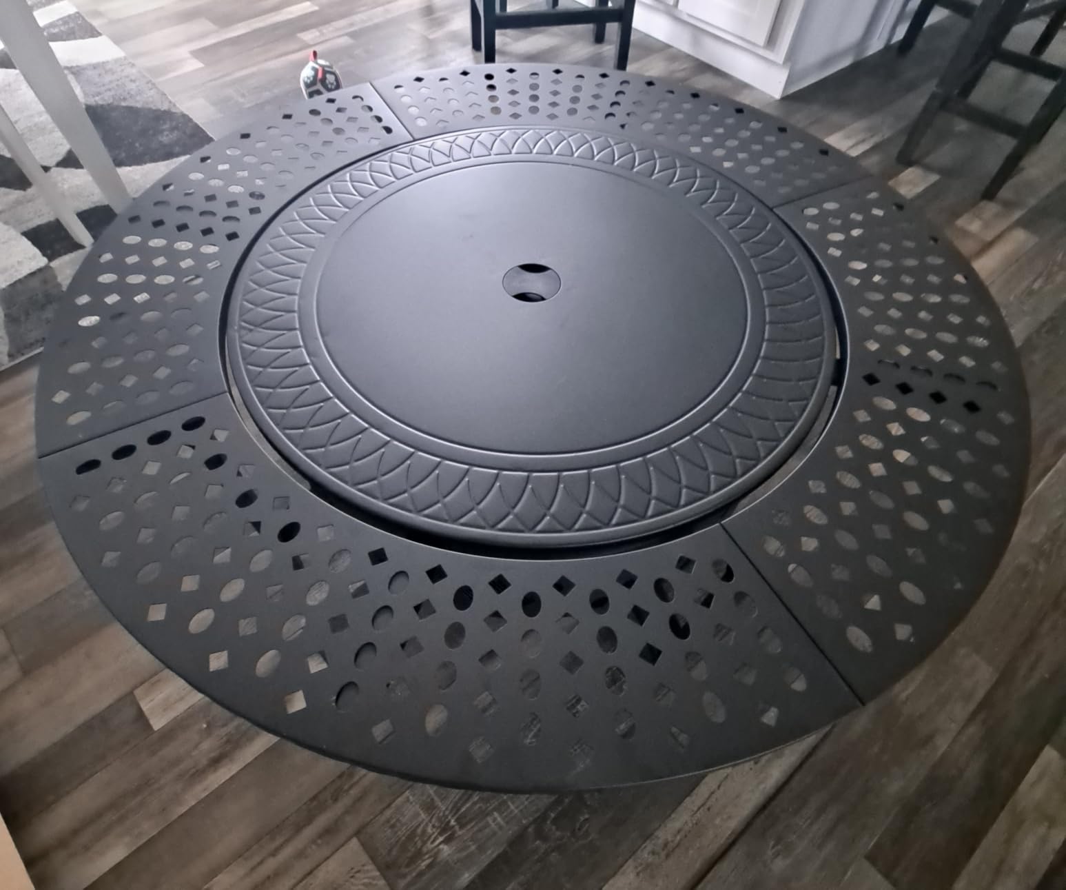 OutVue 36 Inch Fire Pit with 2 Grills, Wood Burning Fire Pits for Outside | Fire Pit with Lid, Poker & Round Waterproof Cover, BBQ & Outdoor Firepit & Round Metal Table 3 in 1 for Patio, Picnic, Party customer photo 1