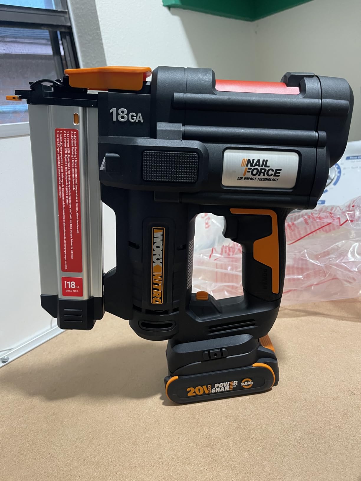 WORX Cordless Brad Nailer, 20V 18GA Nail Gun, WX842L customer photo 2