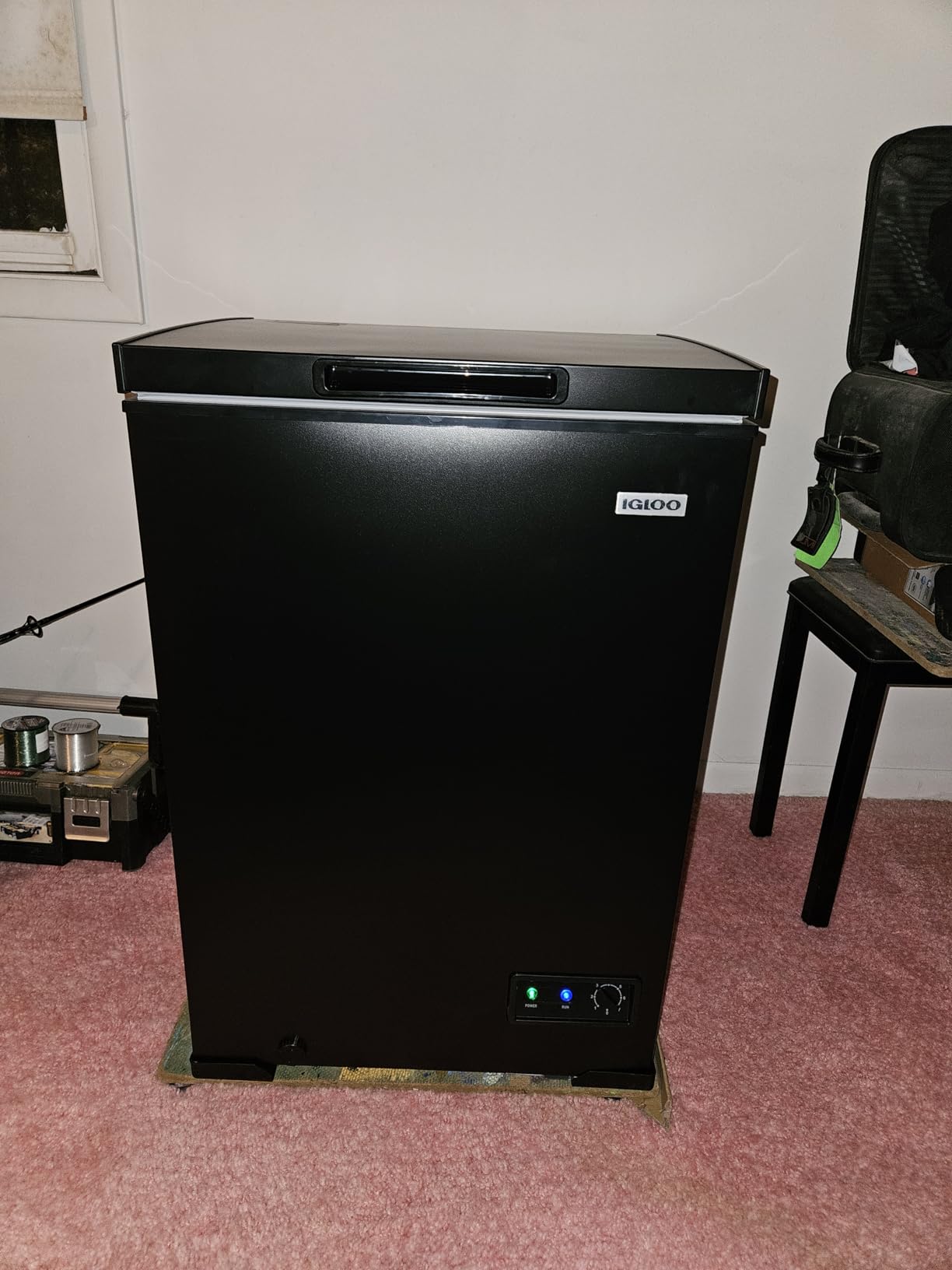 Igloo 3.5 Cu Ft. Upright Deep Freezer - Deep Freezer with Quick Freezing System & Adjustable Thermostat - Low Noise Freezer with Removable Basket & LED Lights for Homes, Garages & Basements - Black customer photo 1