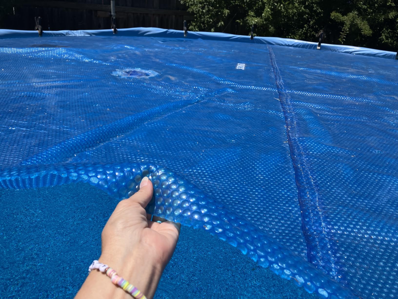 In The Swim 18' Standard Blue Round Solar Pool Cover 8 Mil | For Solar Heating Above Ground Pools and Inground Pools customer photo 2